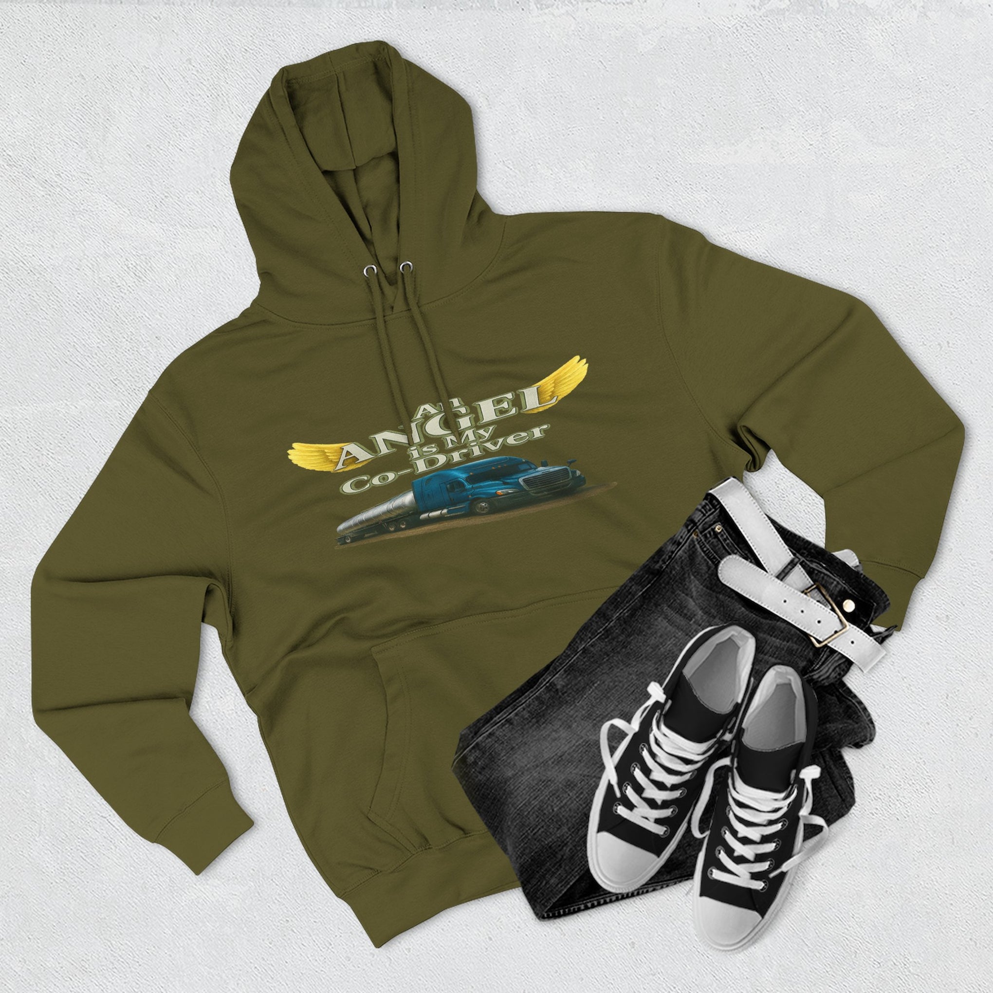 Tanker "Angle is my co-driver" Three-Panel Fleece Hoodie