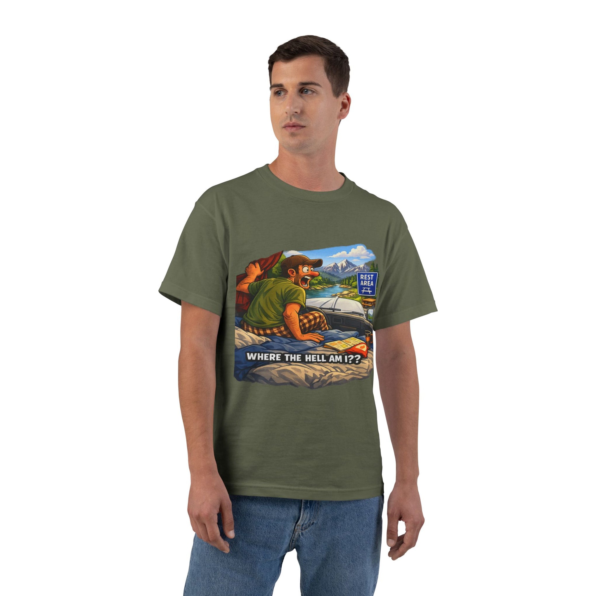 Big an Tall Graphic T-Shirt — "Where the Hell Am I??" Adventure Tee