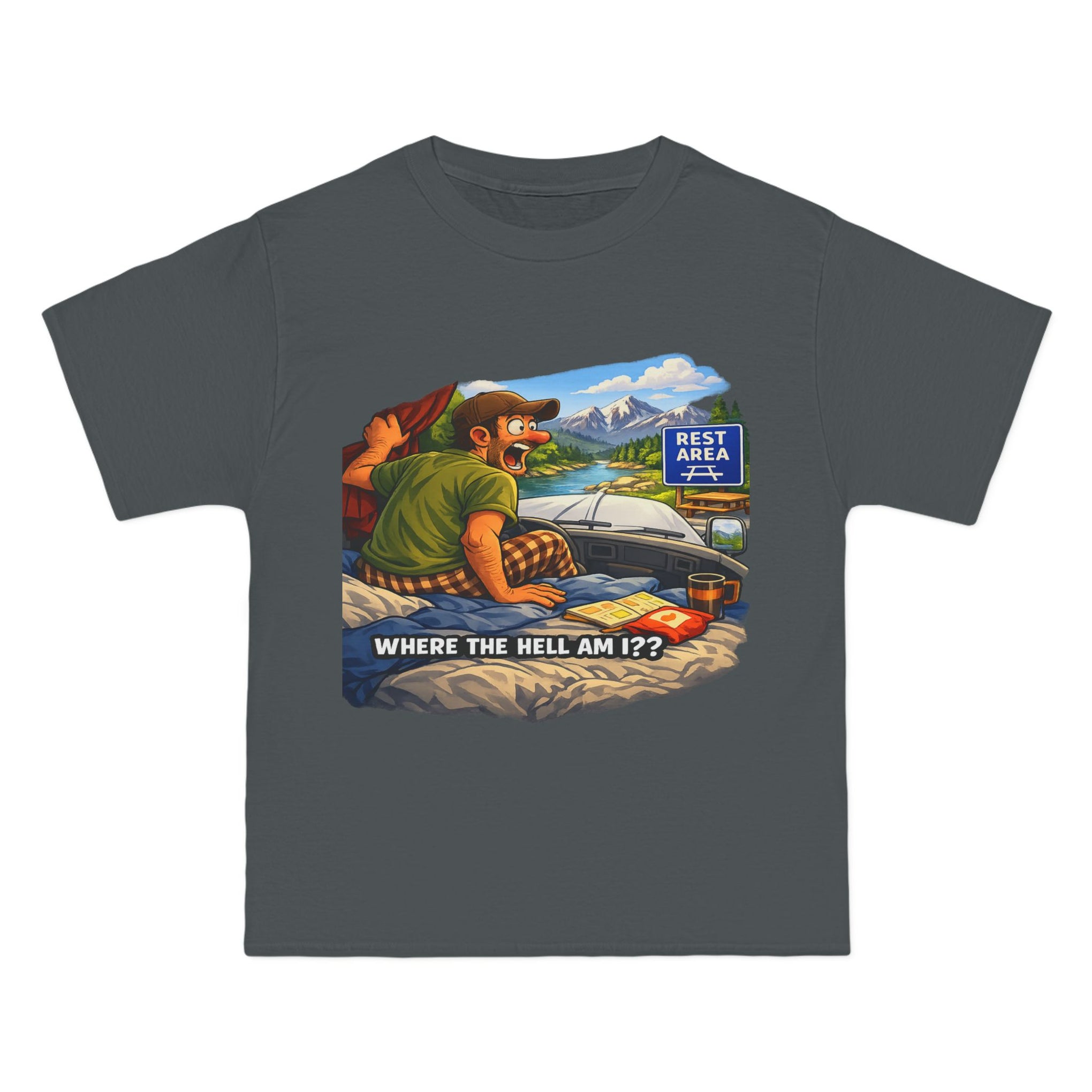 Big an Tall Graphic T-Shirt — "Where the Hell Am I??" Adventure Tee