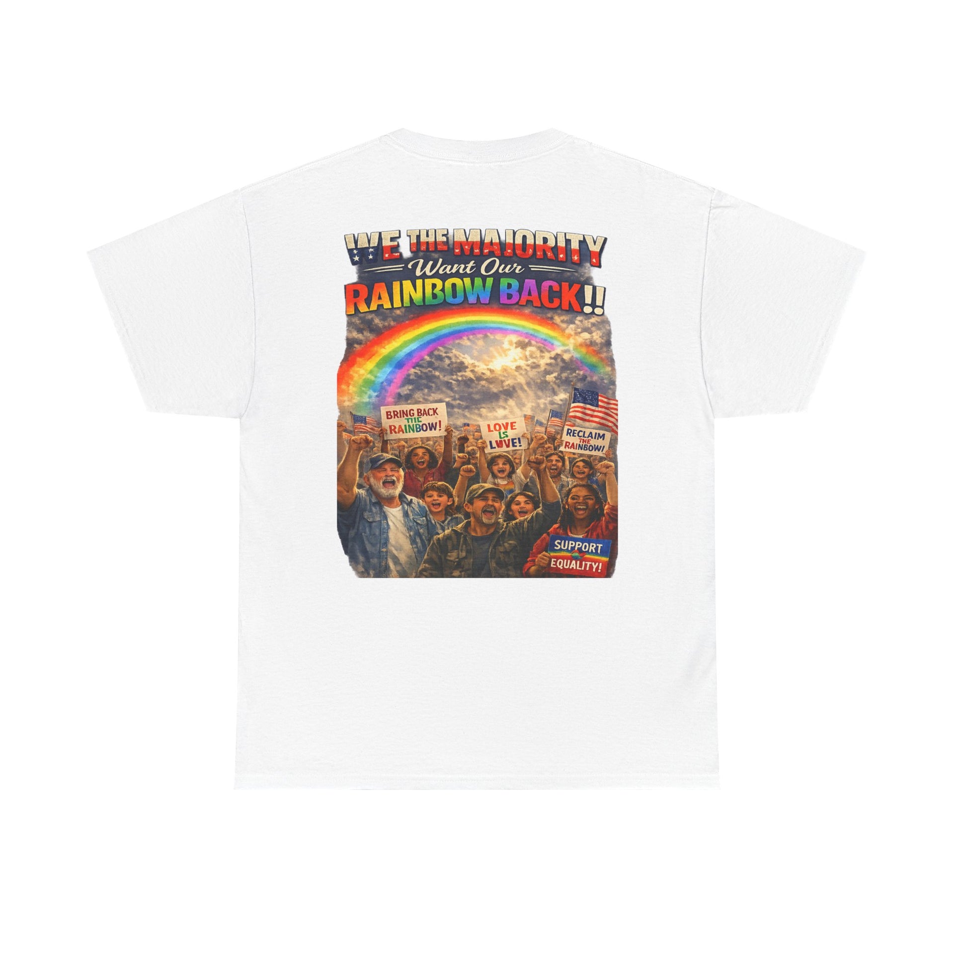 Trigger Warning Tee — We the Majority Rainbow Back Political Graphic T-Shirt