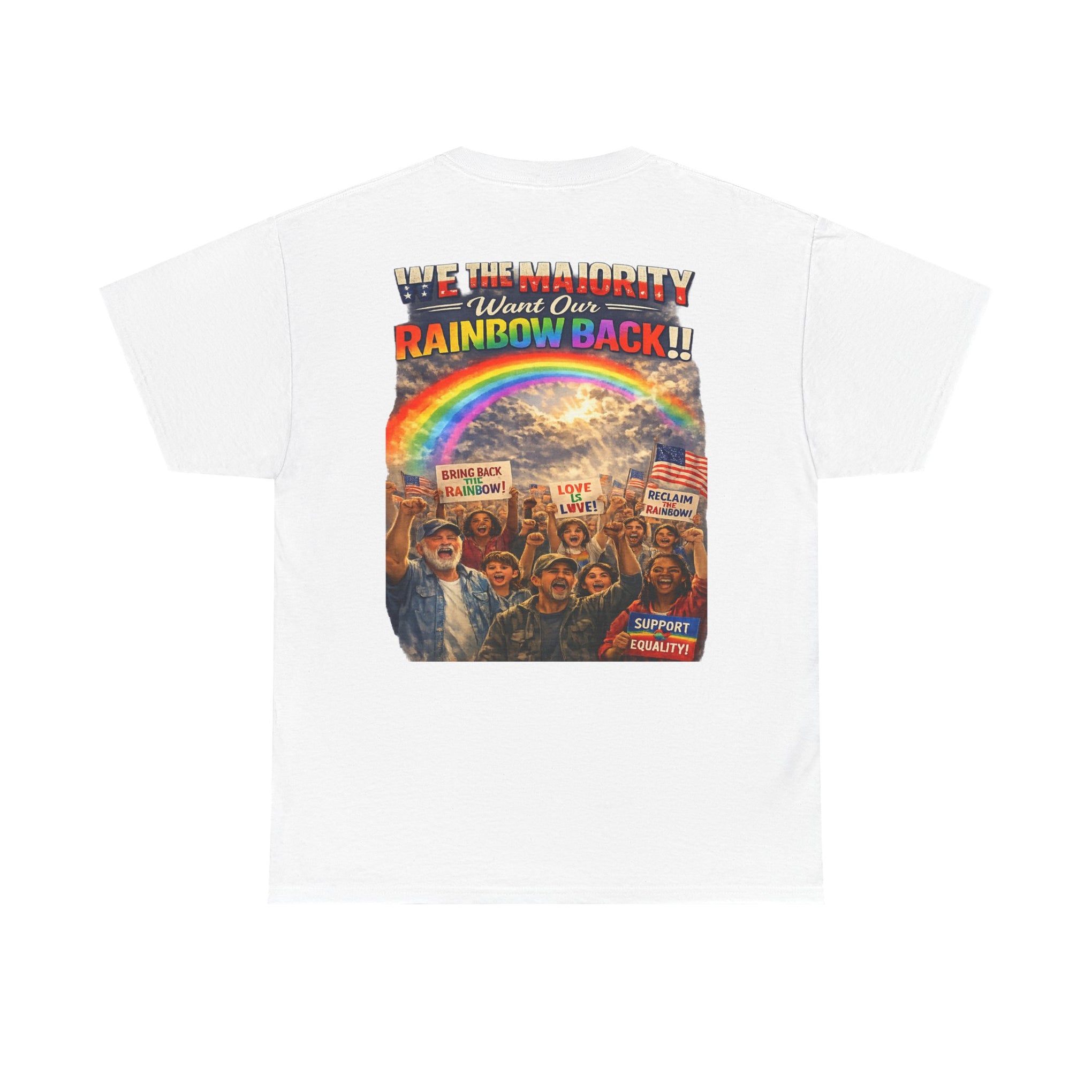 Trigger Warning Tee — We the Majority Rainbow Back Political Graphic T-Shirt