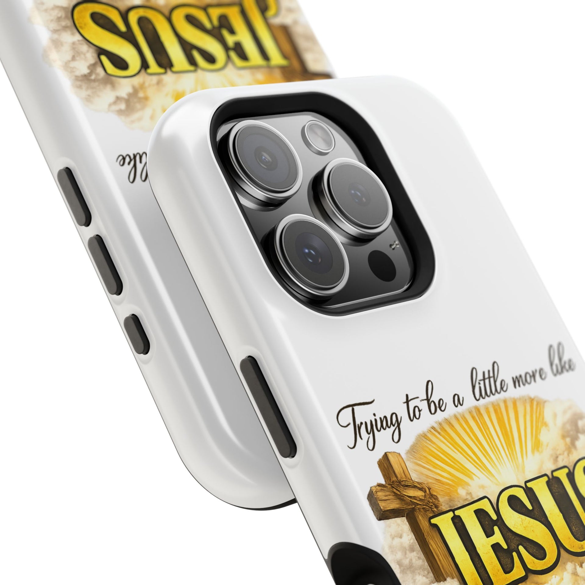 Christian Quote Magnetic Phone Case — "Trying to be a Little More Jesus and a Little Less Like Me"