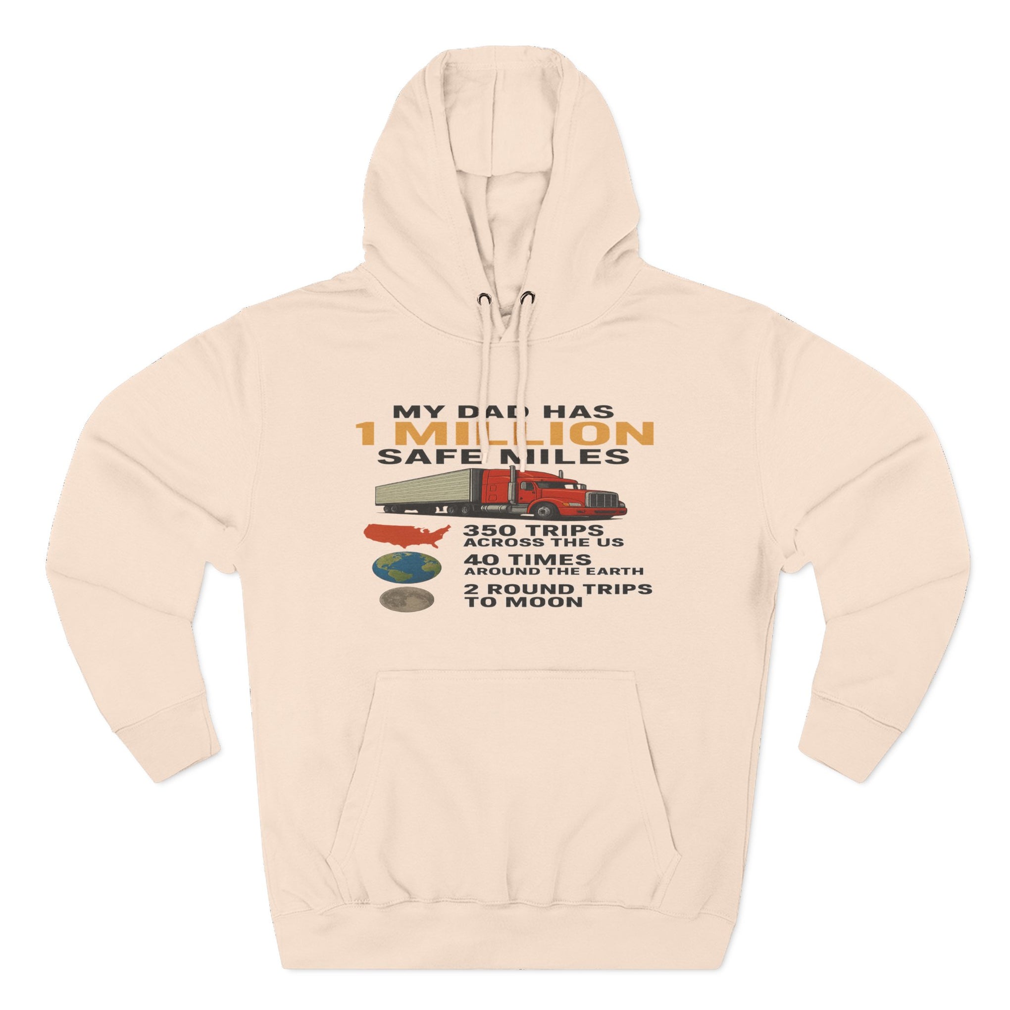 My Dad Has 1 Million Safe Miles Three-Panel Fleece Hoodie