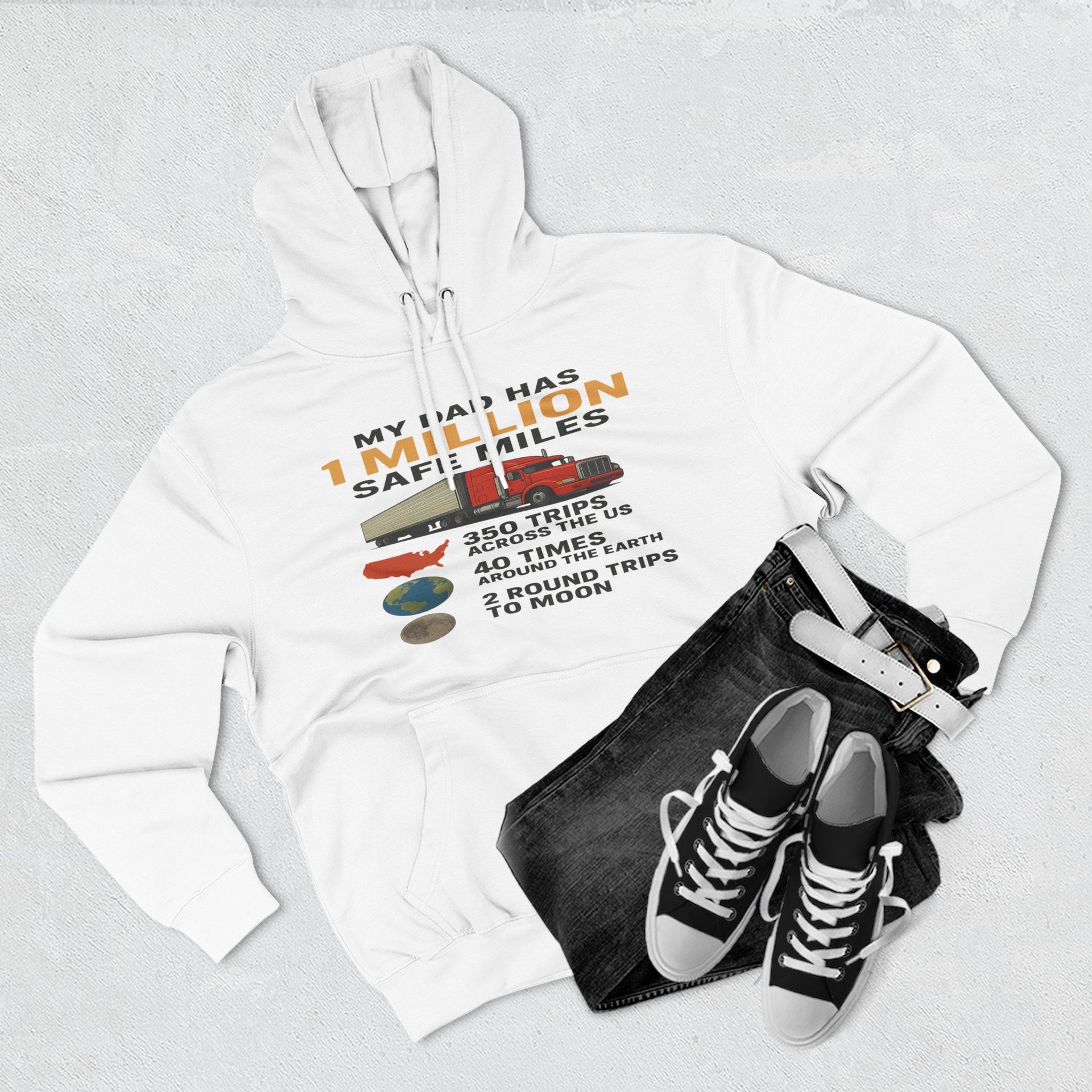 My Dad Has 1 Million Safe Miles Three-Panel Fleece Hoodie