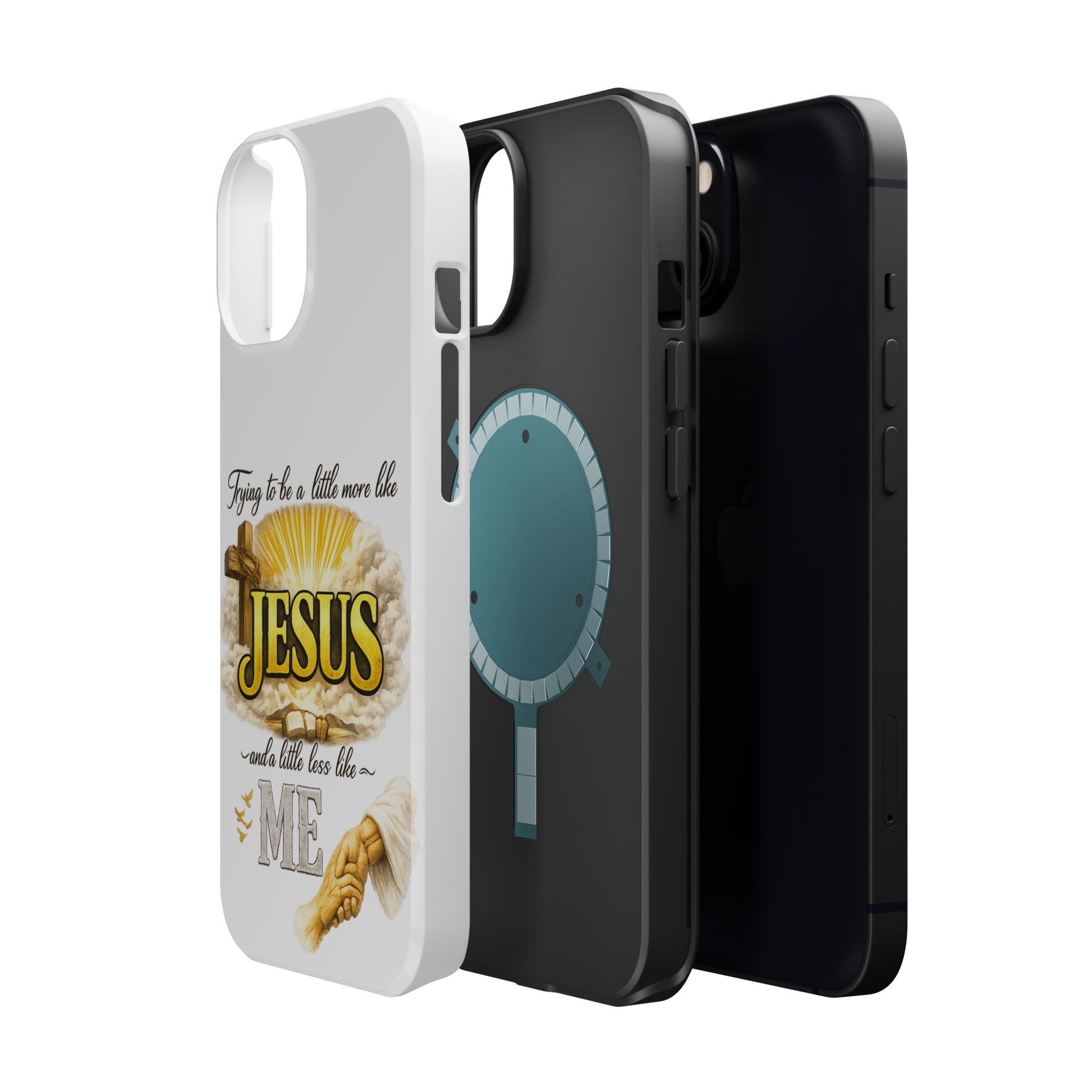 Christian Quote Magnetic Phone Case — "Trying to be a Little More Jesus and a Little Less Like Me"