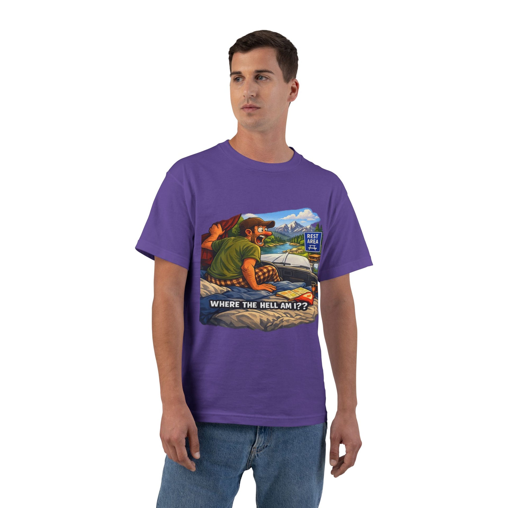 Big an Tall Graphic T-Shirt — "Where the Hell Am I??" Adventure Tee