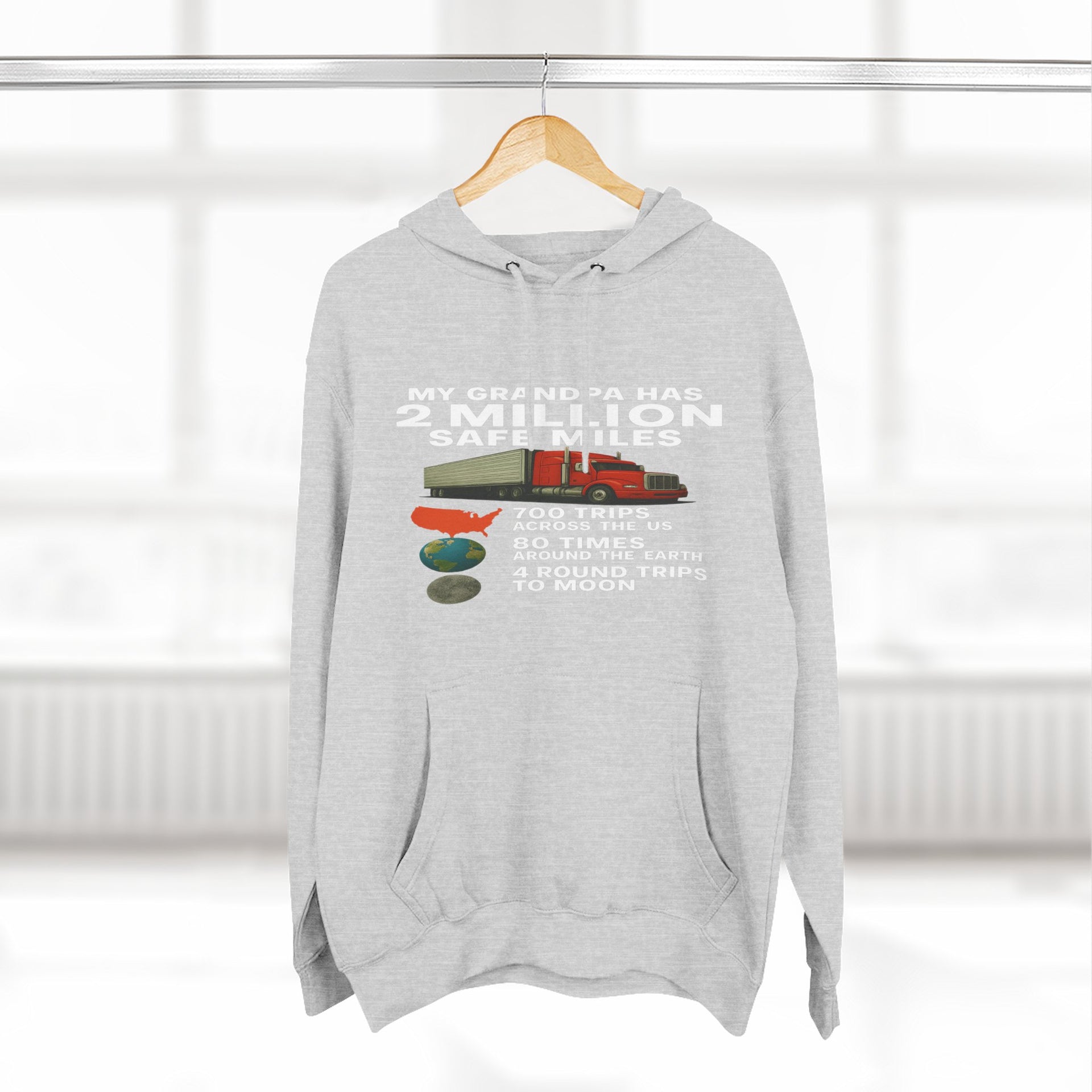 Grampa 2 Million Safe Miles Three-Panel Fleece Hoodie