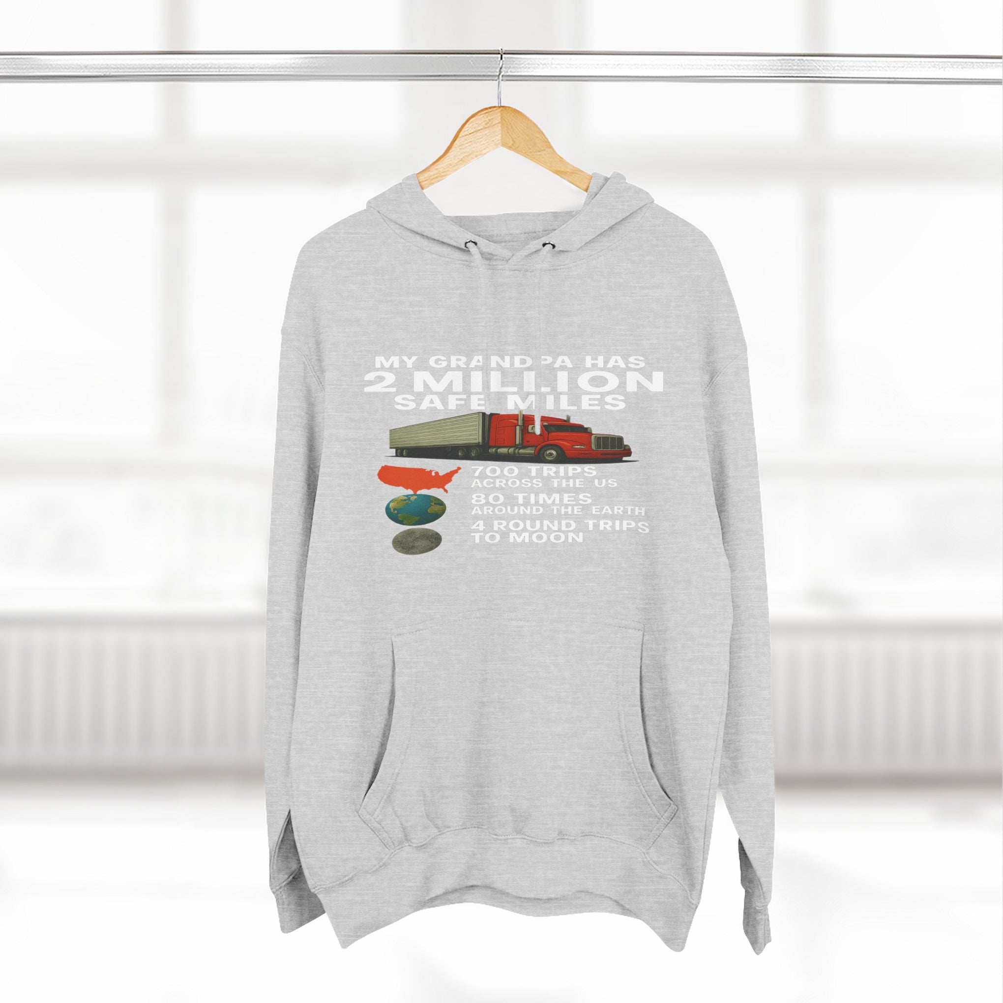 Grampa 2 Million Safe Miles Three-Panel Fleece Hoodie