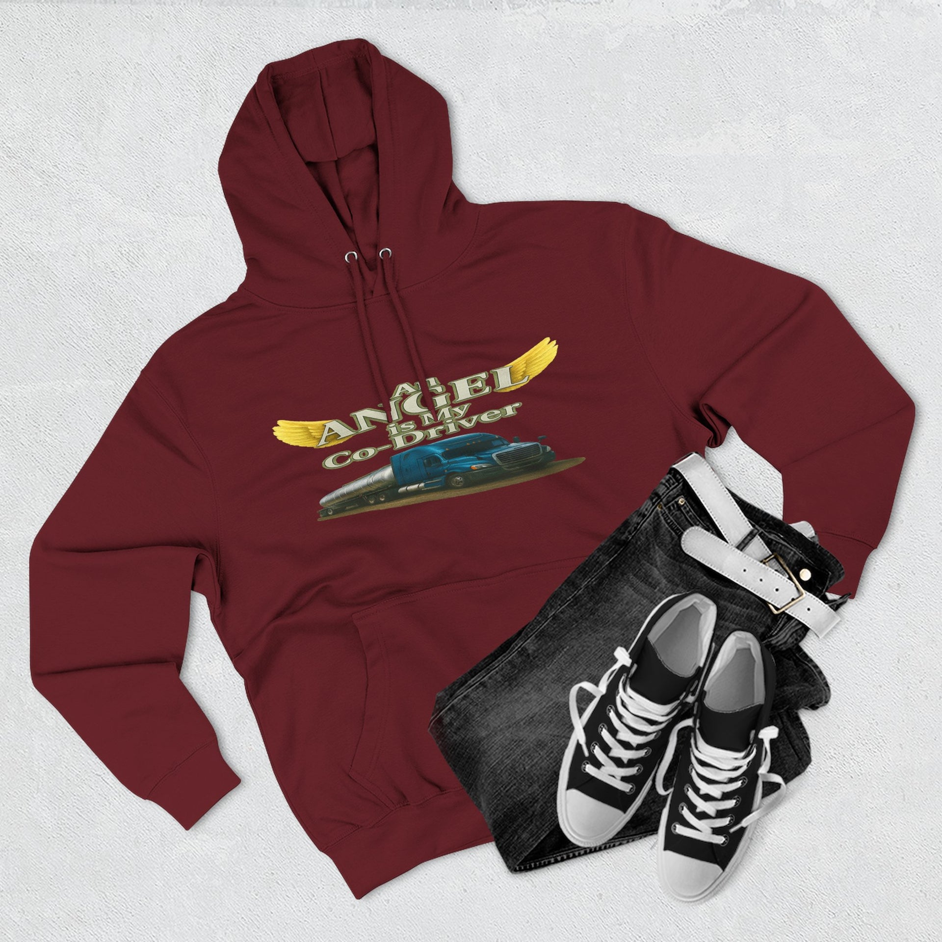 Tanker "Angle is my co-driver" Three-Panel Fleece Hoodie