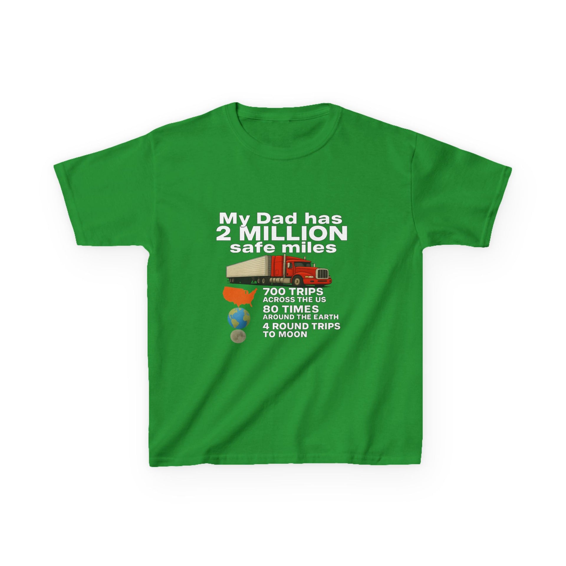 Kids Tee — "My Dad Has 2 Million Safe Miles" Funny Road Trip Travel Shirt