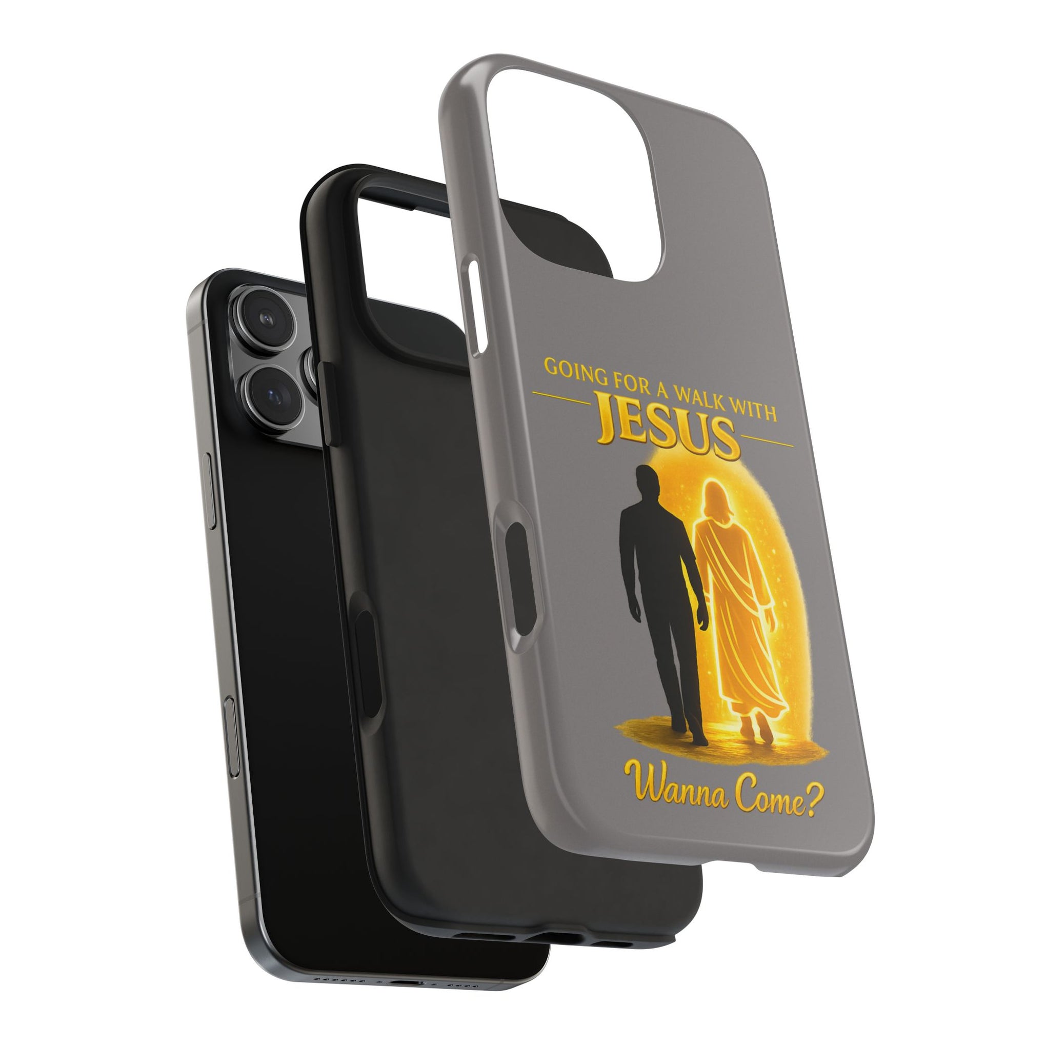 Tough Phone Case — "Going for a Walk with Jesus, Wanna Come?" Christian iPhone Case