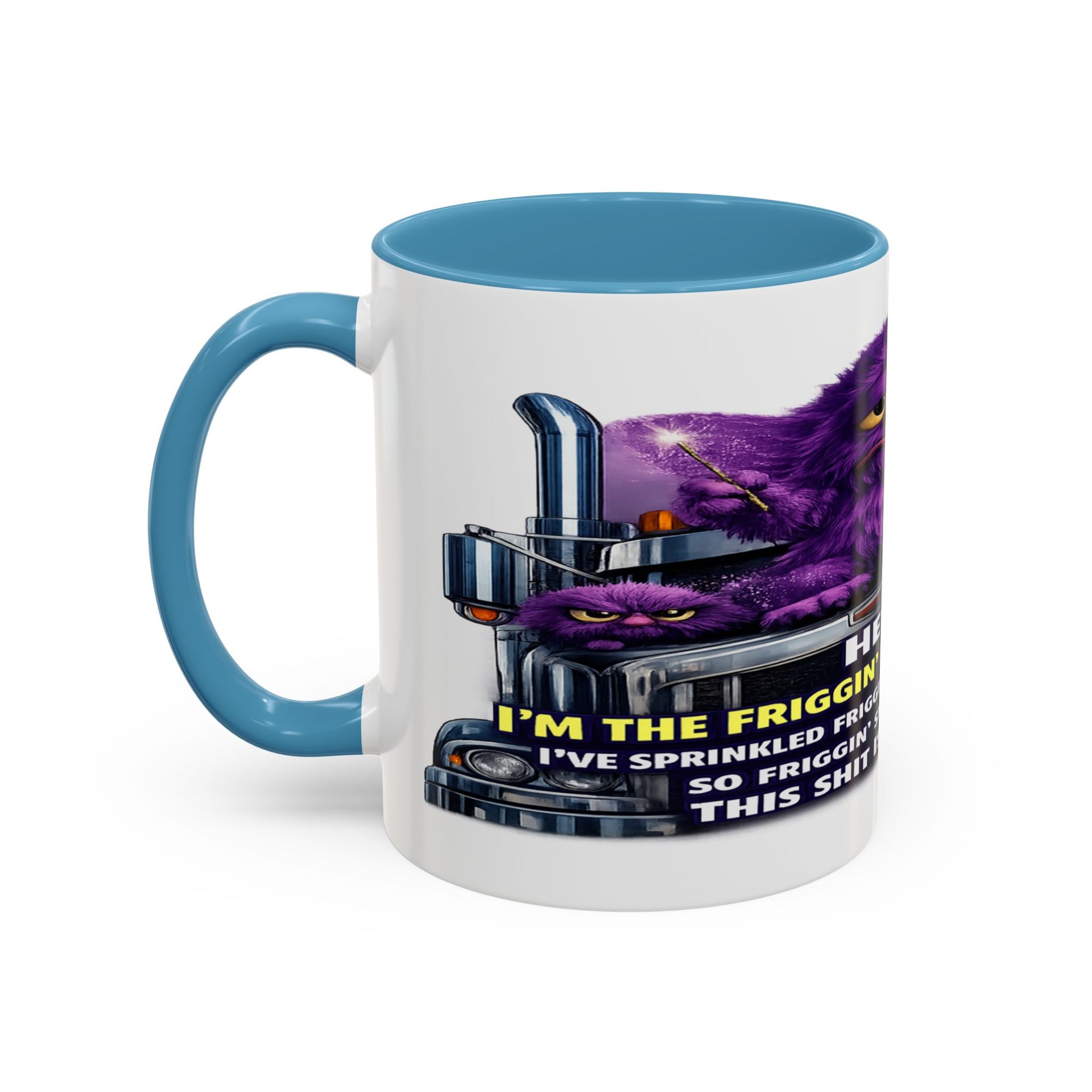 Purple Grumpy Monster Coffee Mug – Funny Truck Driver Gift (11oz & 15oz)