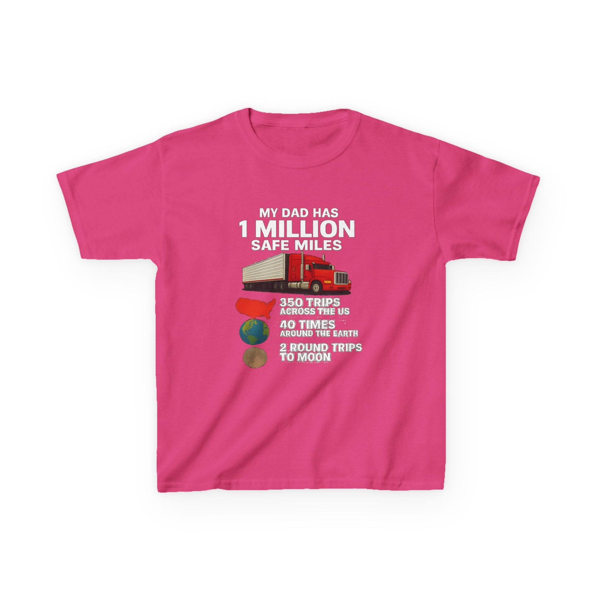 Kids Trucker Tee — 'My Dad Has A Million Safe Miles Graphic Shirt