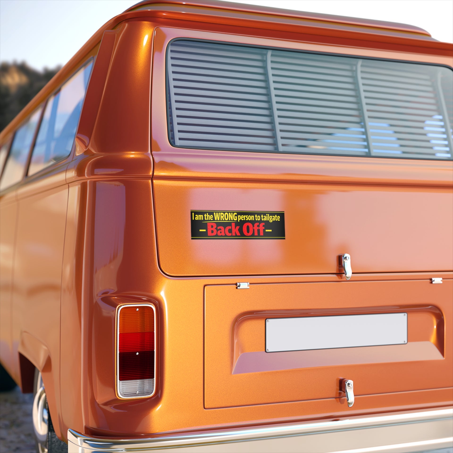 Back Off Bumper Sticker — "I am the WRONG person to tailgate" Car Decal