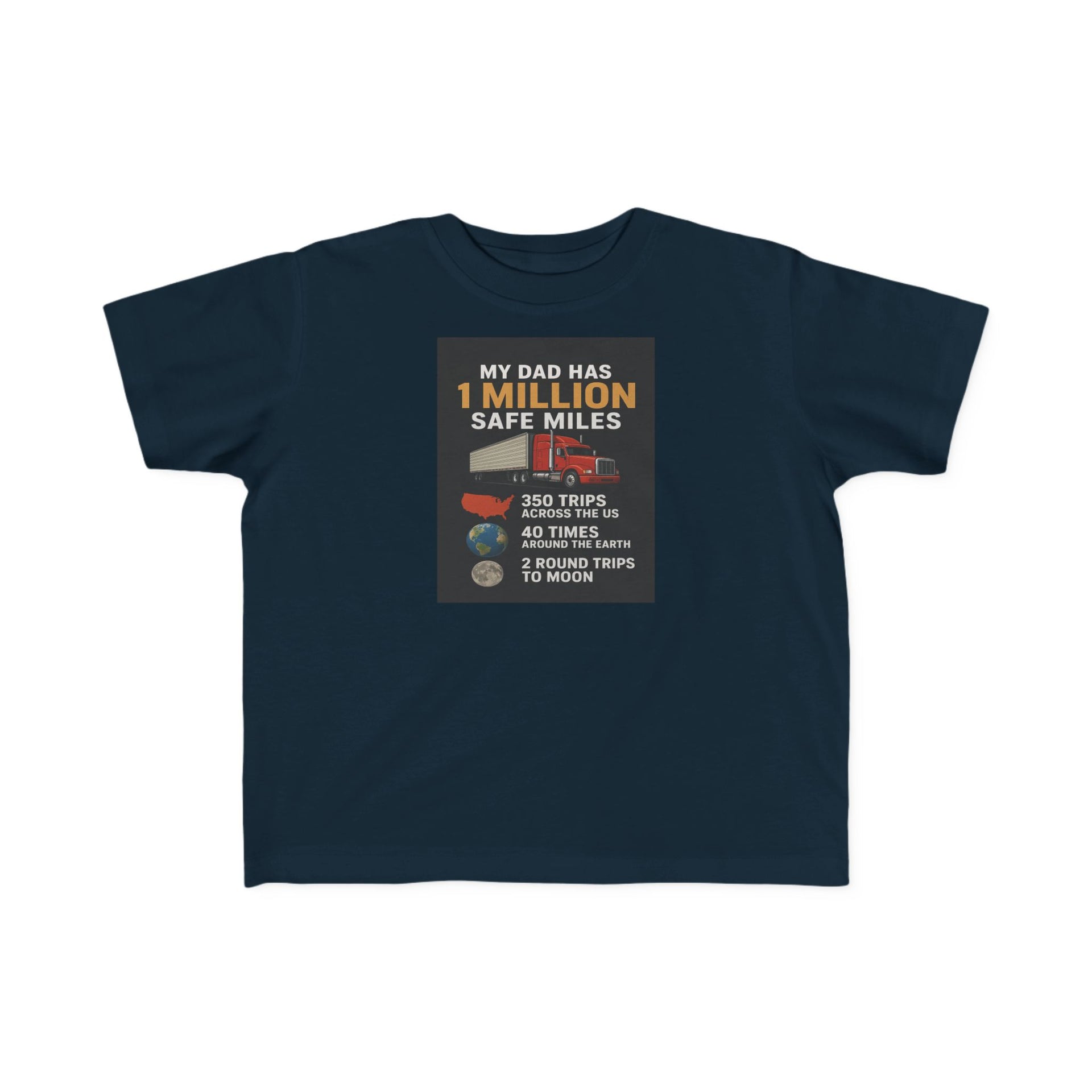 Toddler Tee – “My Dad Has 1 Million Safe Miles” Funny Kids' Aviation Shirt