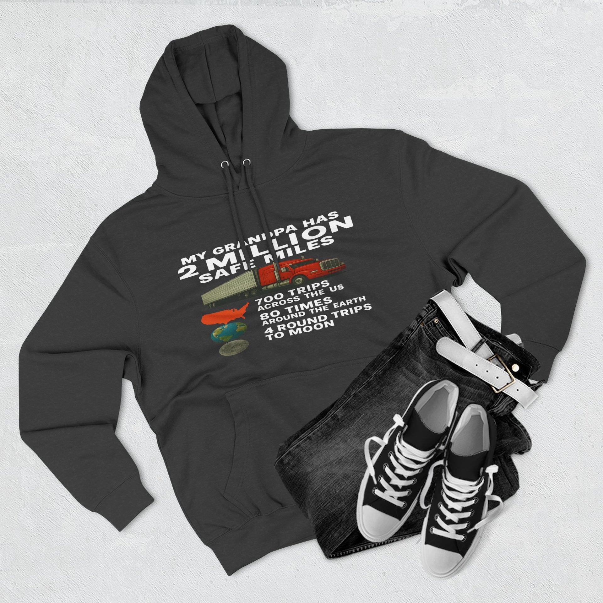 Grampa 2 Million Safe Miles Three-Panel Fleece Hoodie