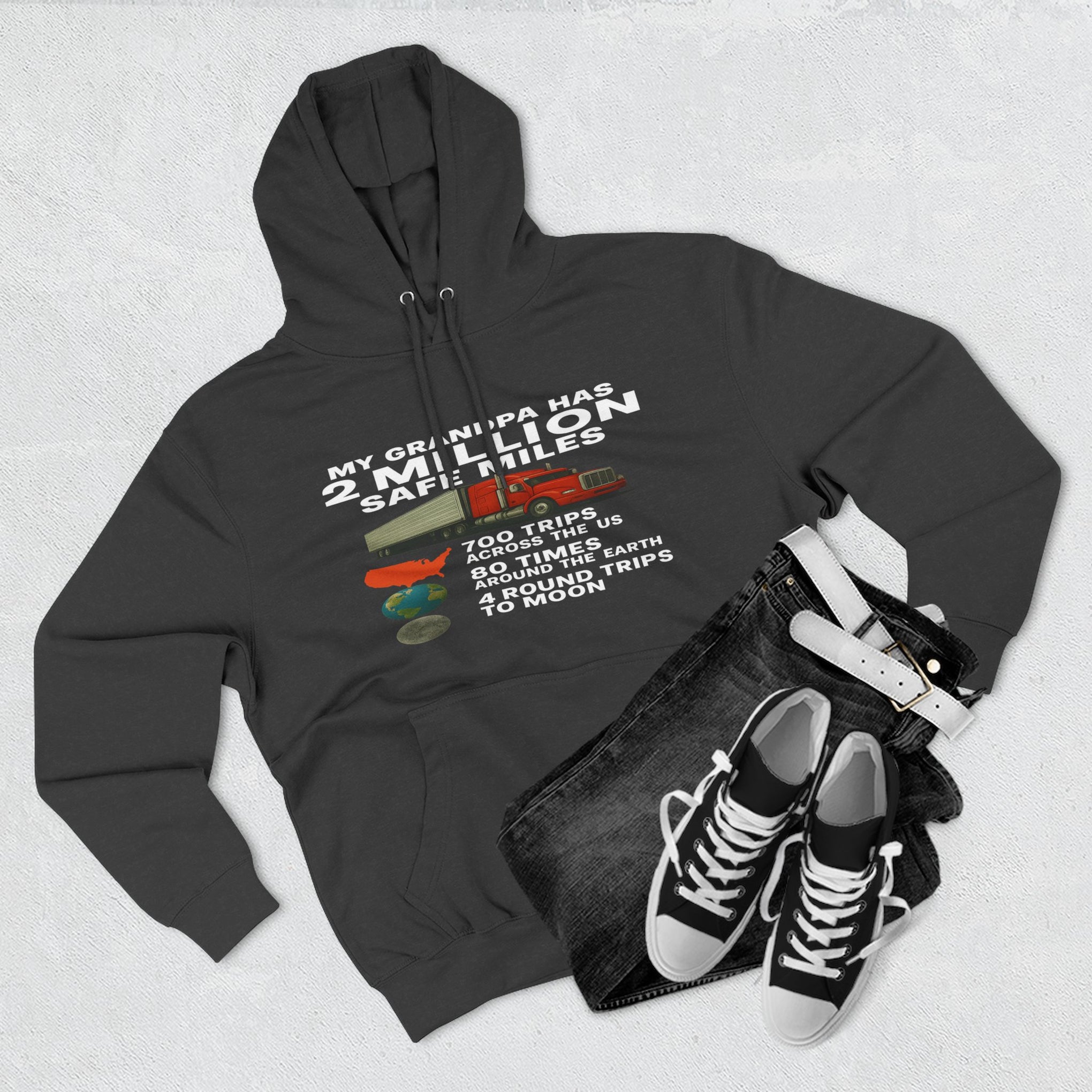 Grampa 2 Million Safe Miles Three-Panel Fleece Hoodie