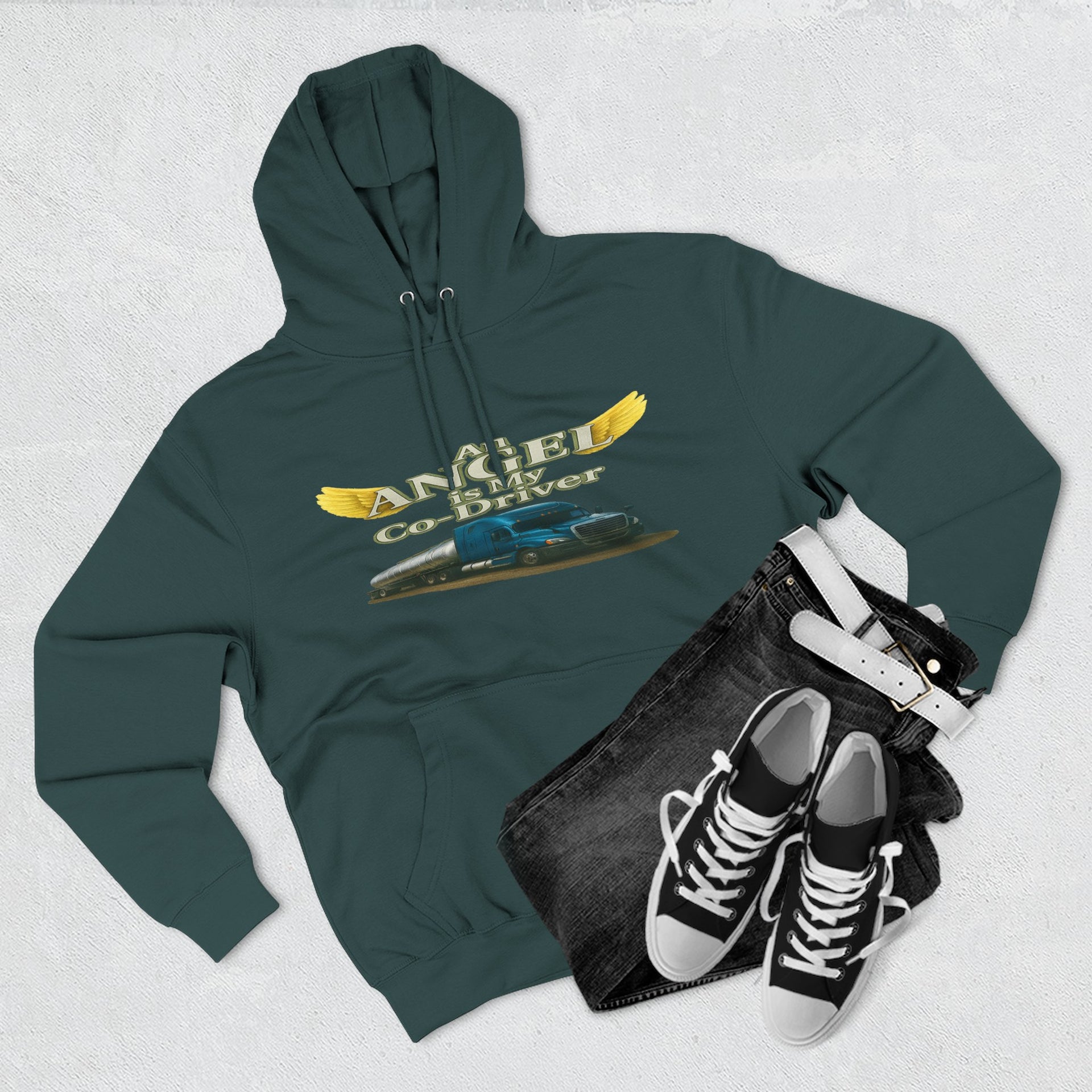 Tanker "Angle is my co-driver" Three-Panel Fleece Hoodie