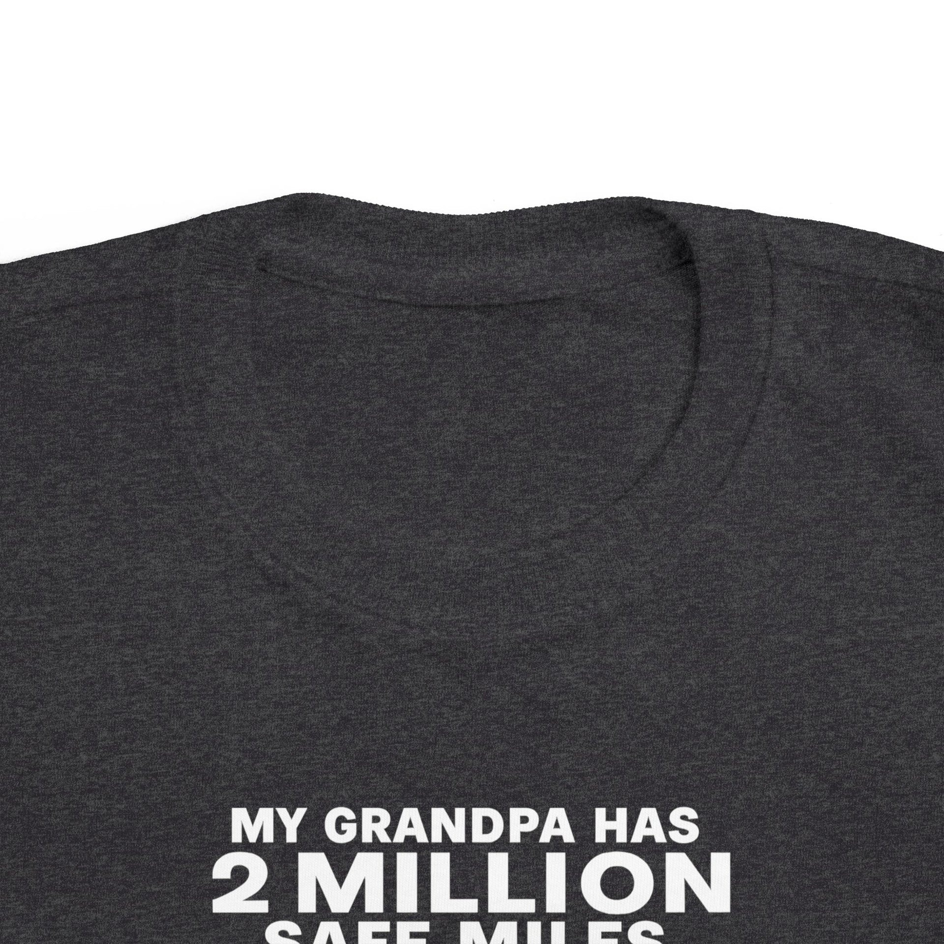 My Grampa has 2 million safe miles— Cute Red Semi Truck Design for Little Kids