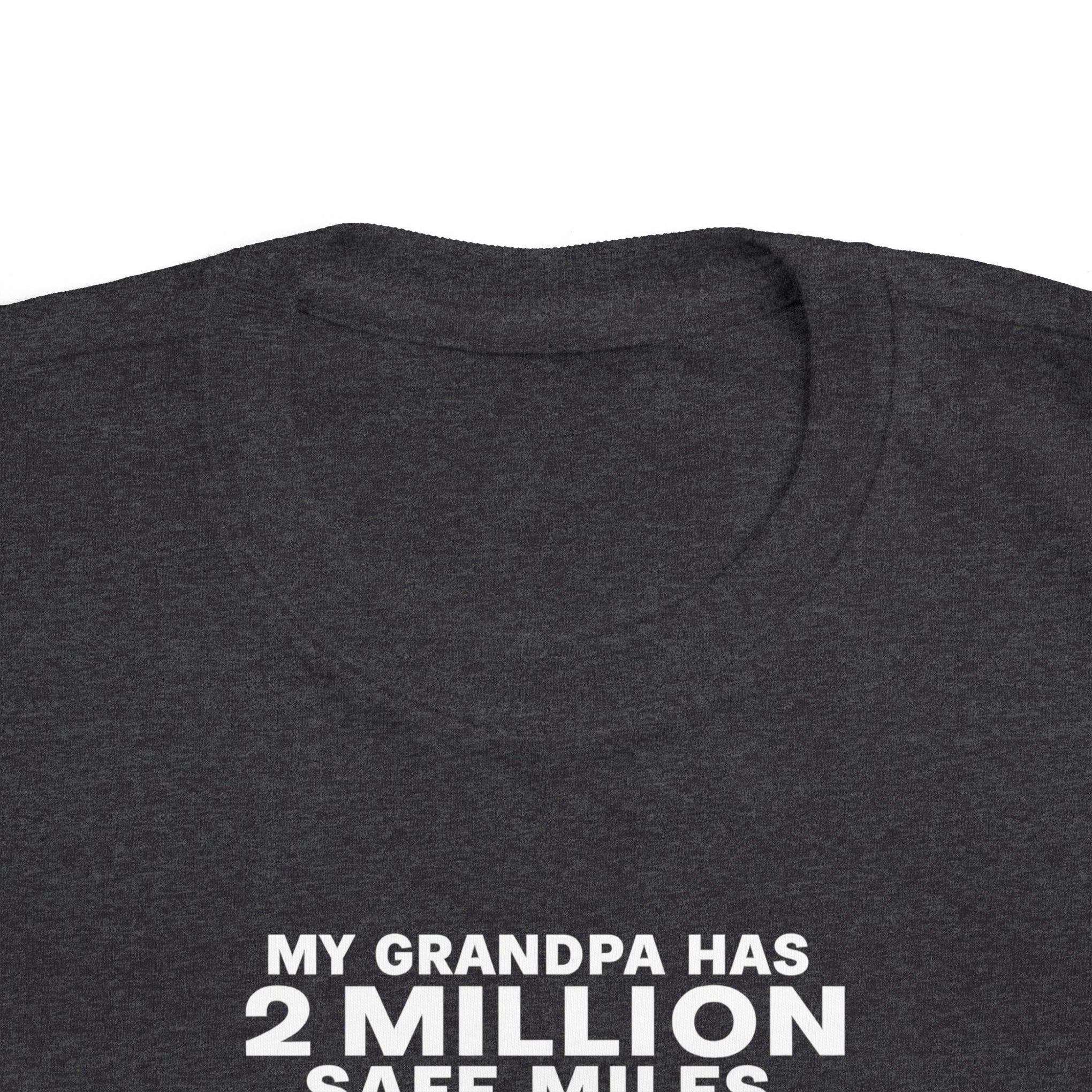 My Grampa has 2 million safe miles— Cute Red Semi Truck Design for Little Kids