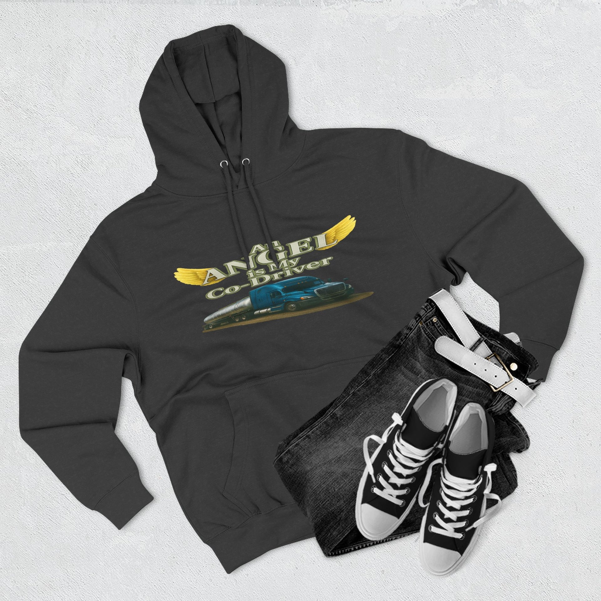 Tanker "Angle is my co-driver" Three-Panel Fleece Hoodie