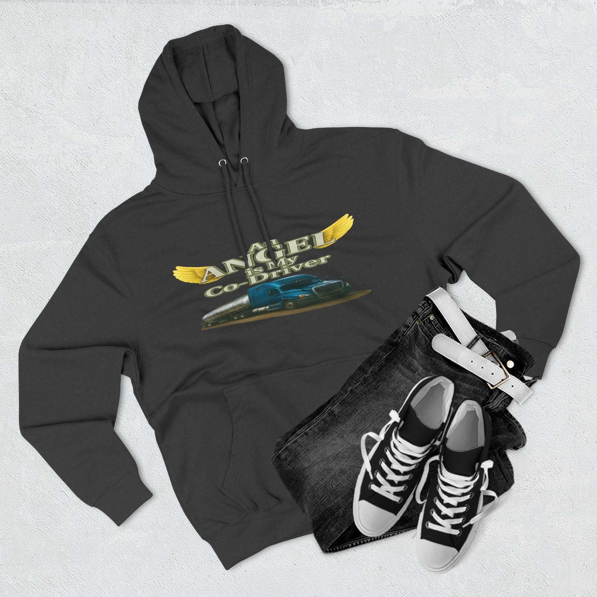 Tanker "Angle is my co-driver" Three-Panel Fleece Hoodie