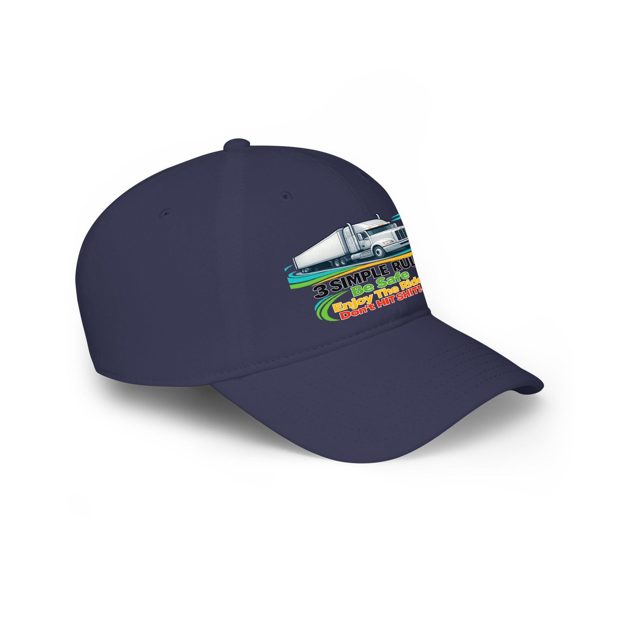 Retro RV Hat — "3 Simple Rules: Be Safe, Enjoy The Ride, Don't Hit Shit!" ***" Baseball Cap