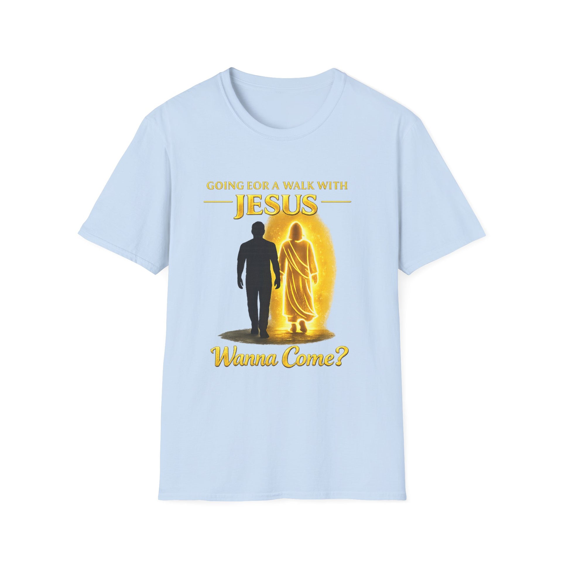 Going for a walk with Jesus T-Shirt – "Wanna Come?" Christian Faith Graphic Tee