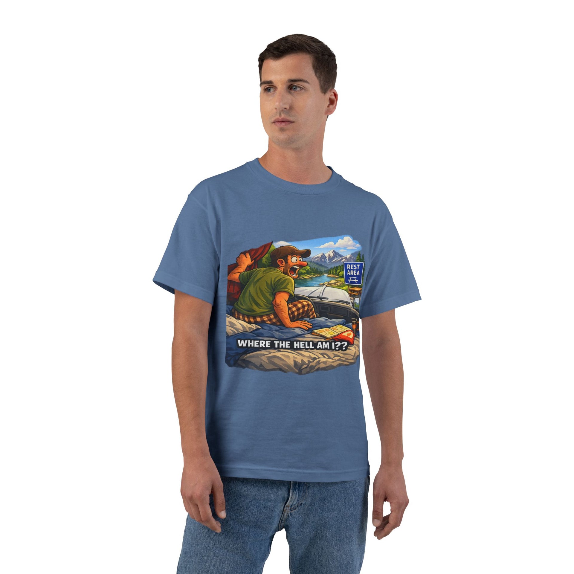 Big an Tall Graphic T-Shirt — "Where the Hell Am I??" Adventure Tee