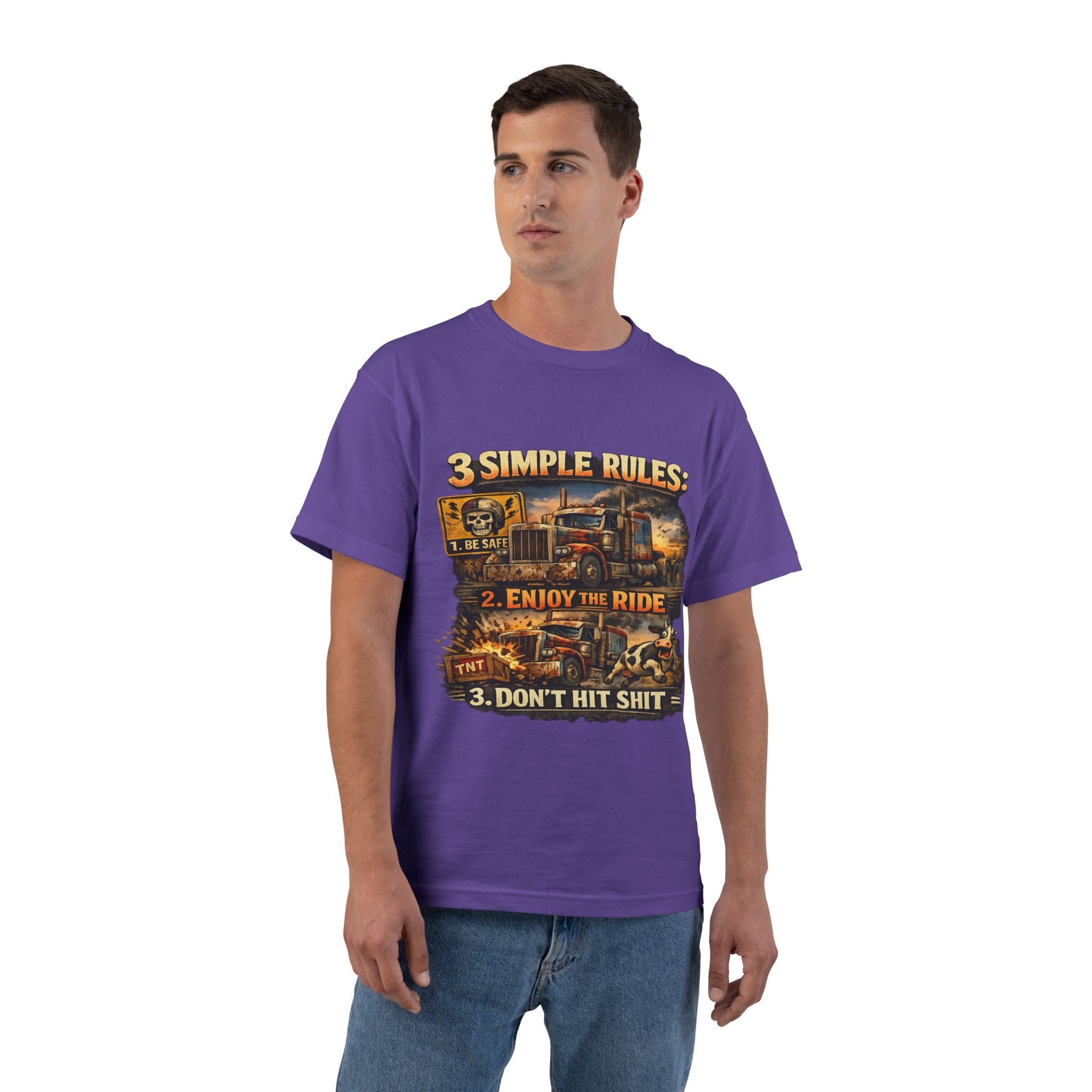 Big an Tall Graphic T-Shirt — "3 Simple Rules: Enjoy the Ride"