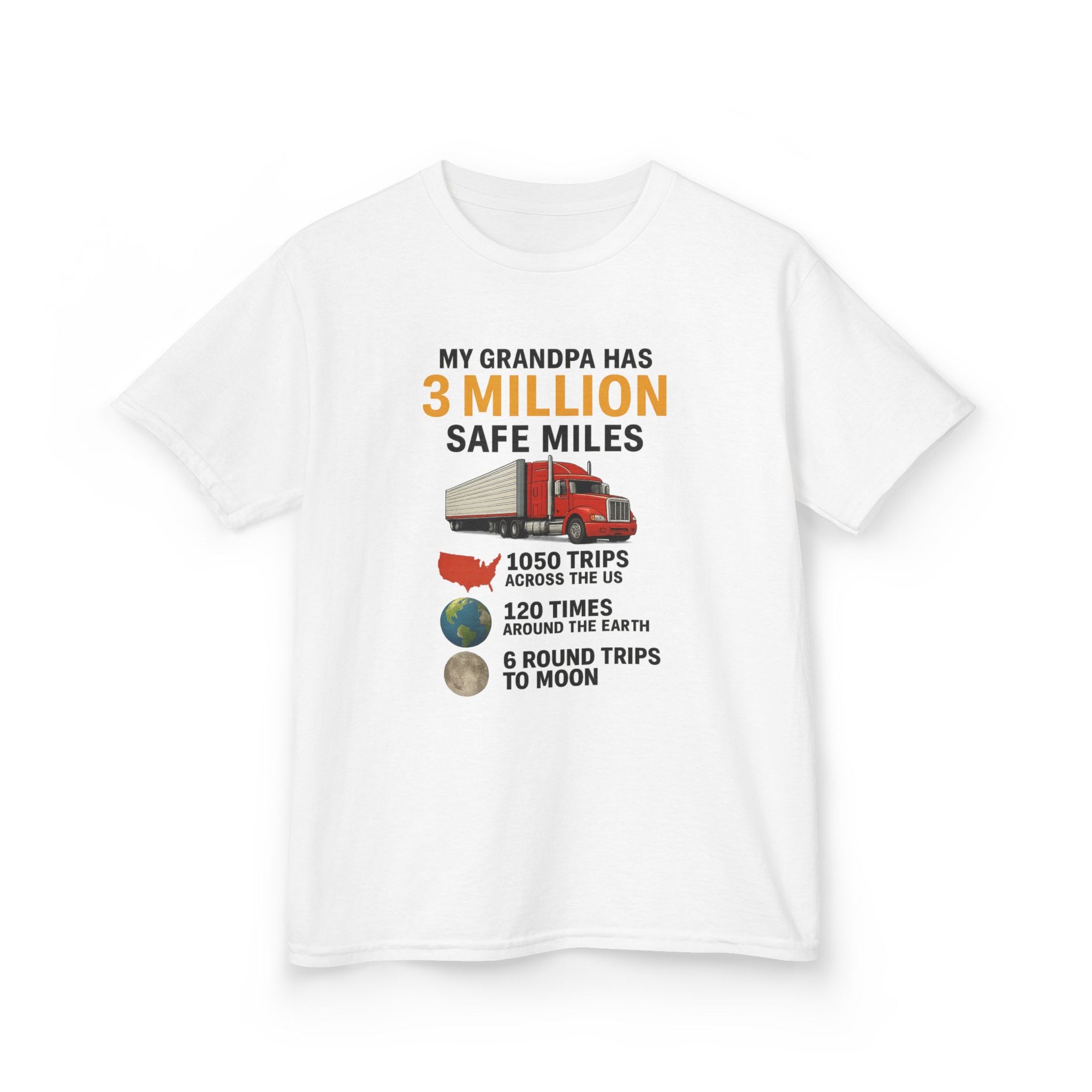 Kids Tee — “My Grandpa Has 3 Million Safe Miles” Graphic Shirt
