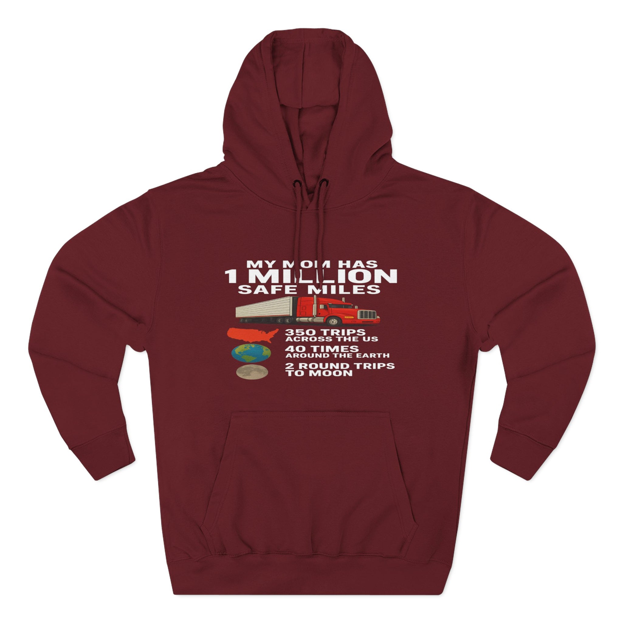 My MOM has 1 million safe miles Three-Panel Fleece Hoodie