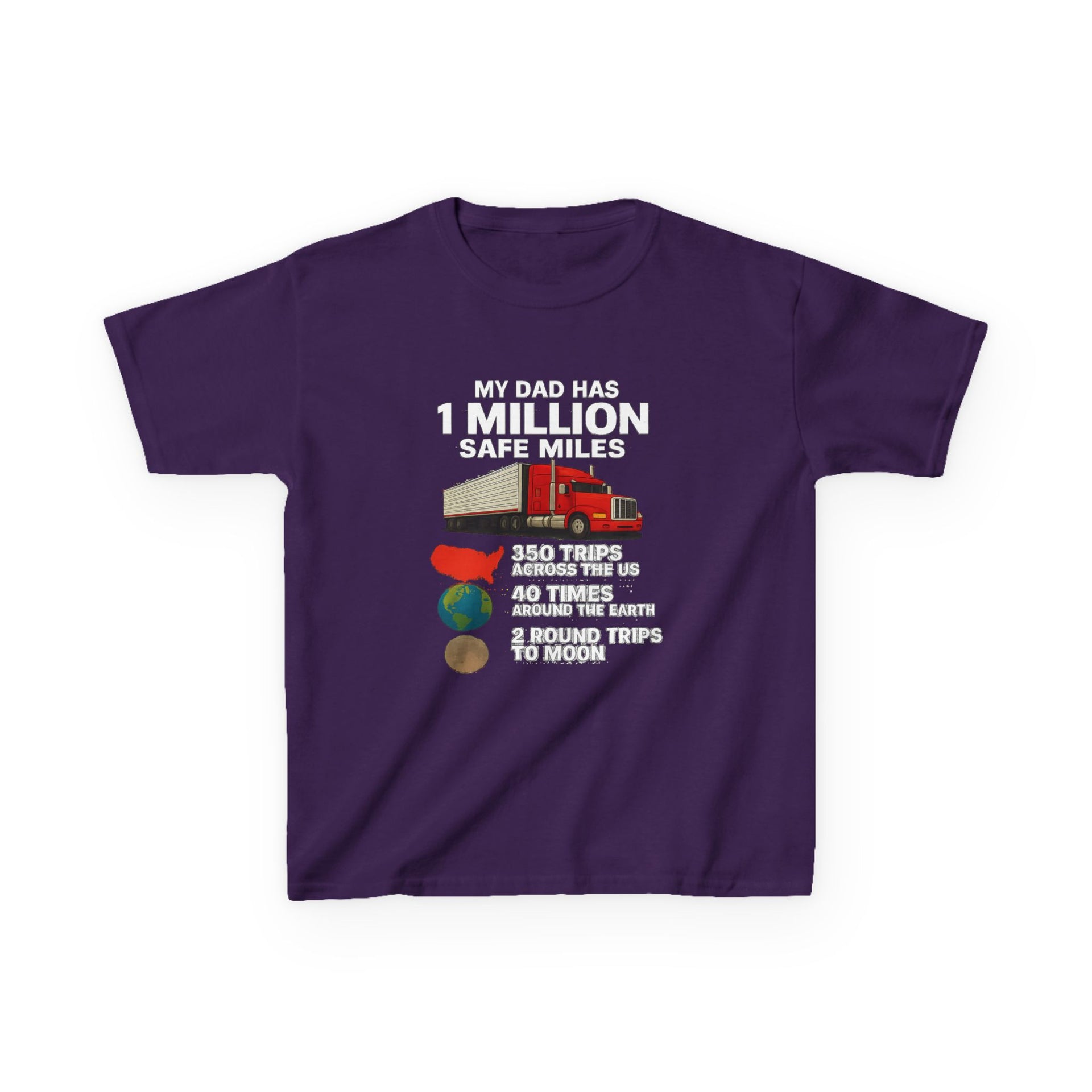 Kids Trucker Tee — 'My Dad Has A Million Safe Miles Graphic Shirt