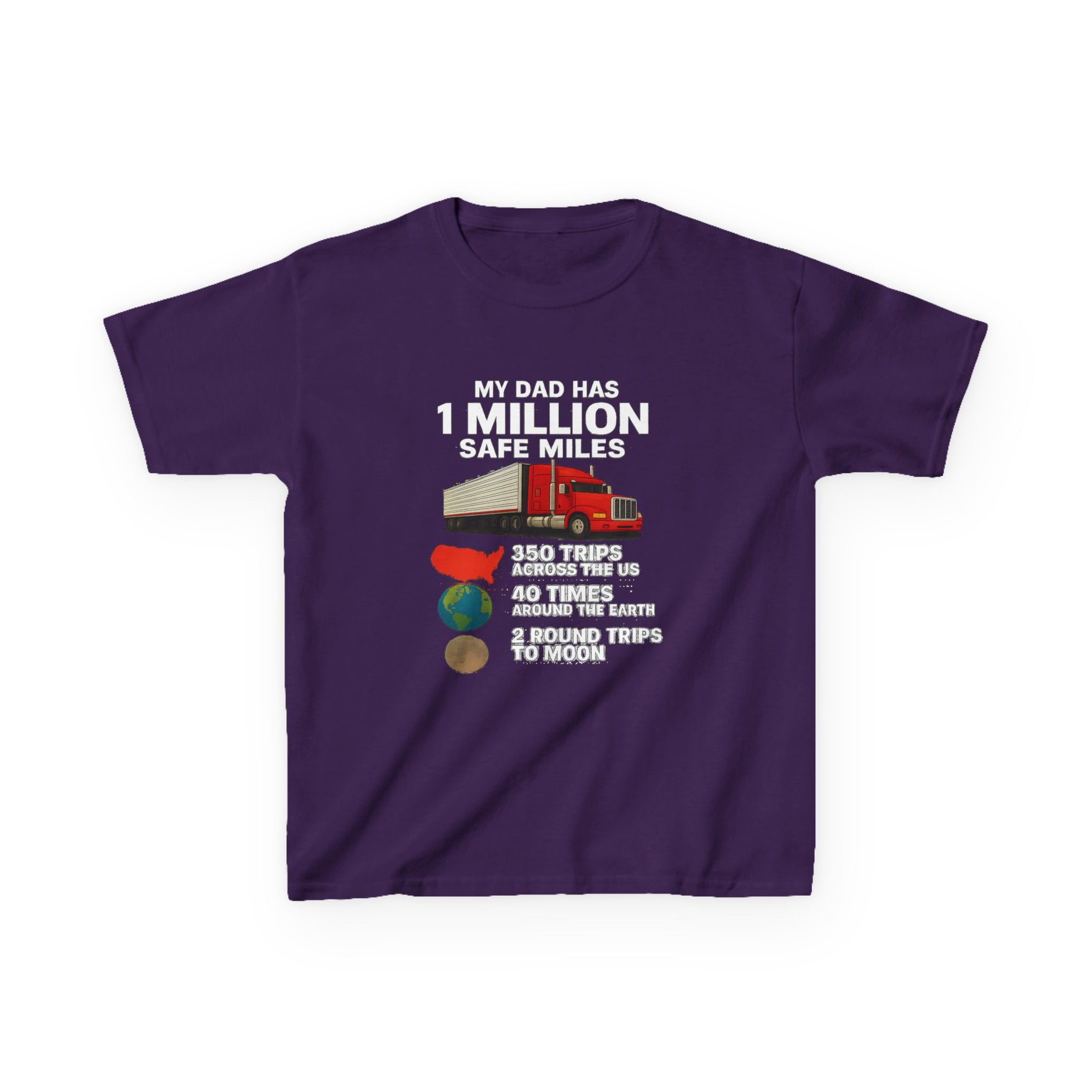 Kids Trucker Tee — 'My Dad Has A Million Safe Miles Graphic Shirt