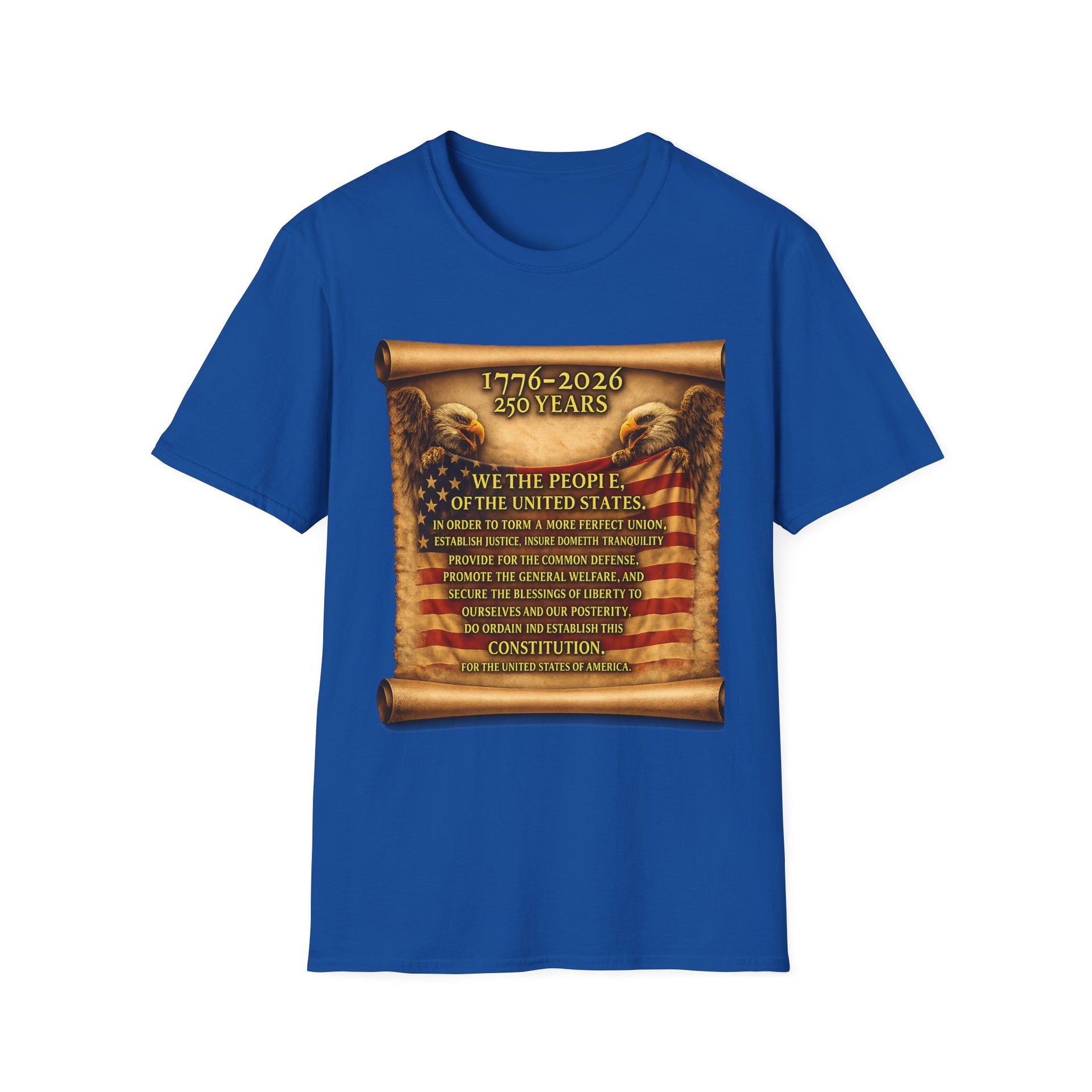 We the People T‑Shirt – 250 Years (1776–2026) American Flag & We The People Design