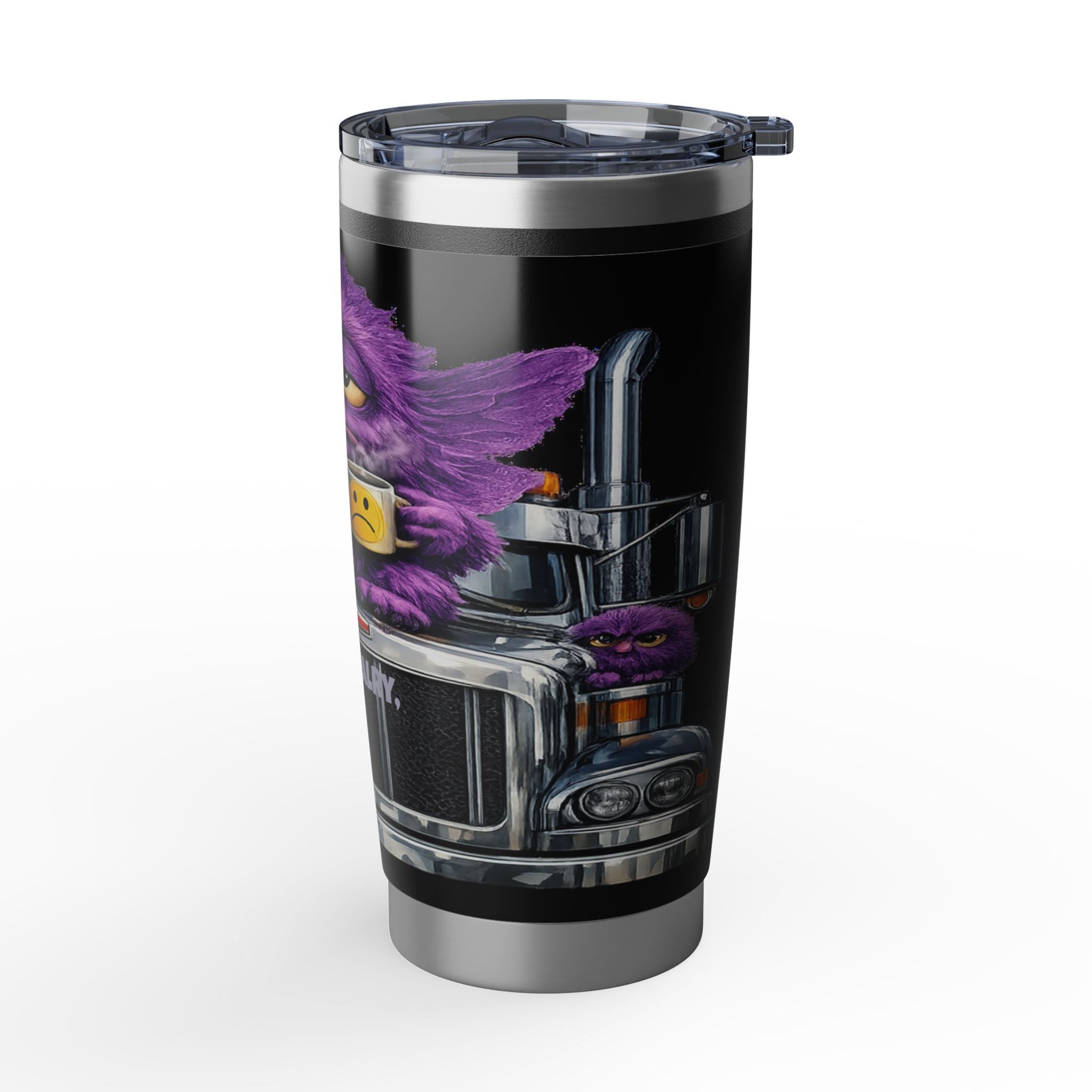 20oz Insulated Tumbler — Purple Grumpy Monster "Happiness Fairy" Travel Mug