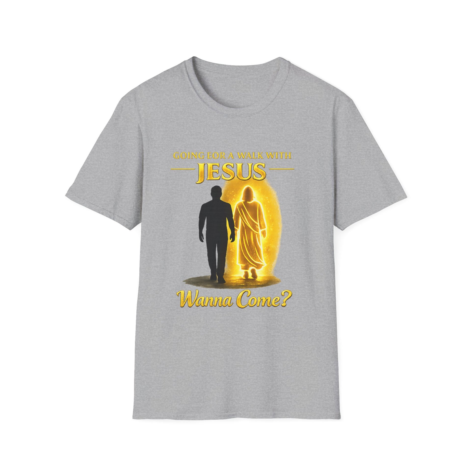 Going for a walk with Jesus T-Shirt – "Wanna Come?" Christian Faith Graphic Tee