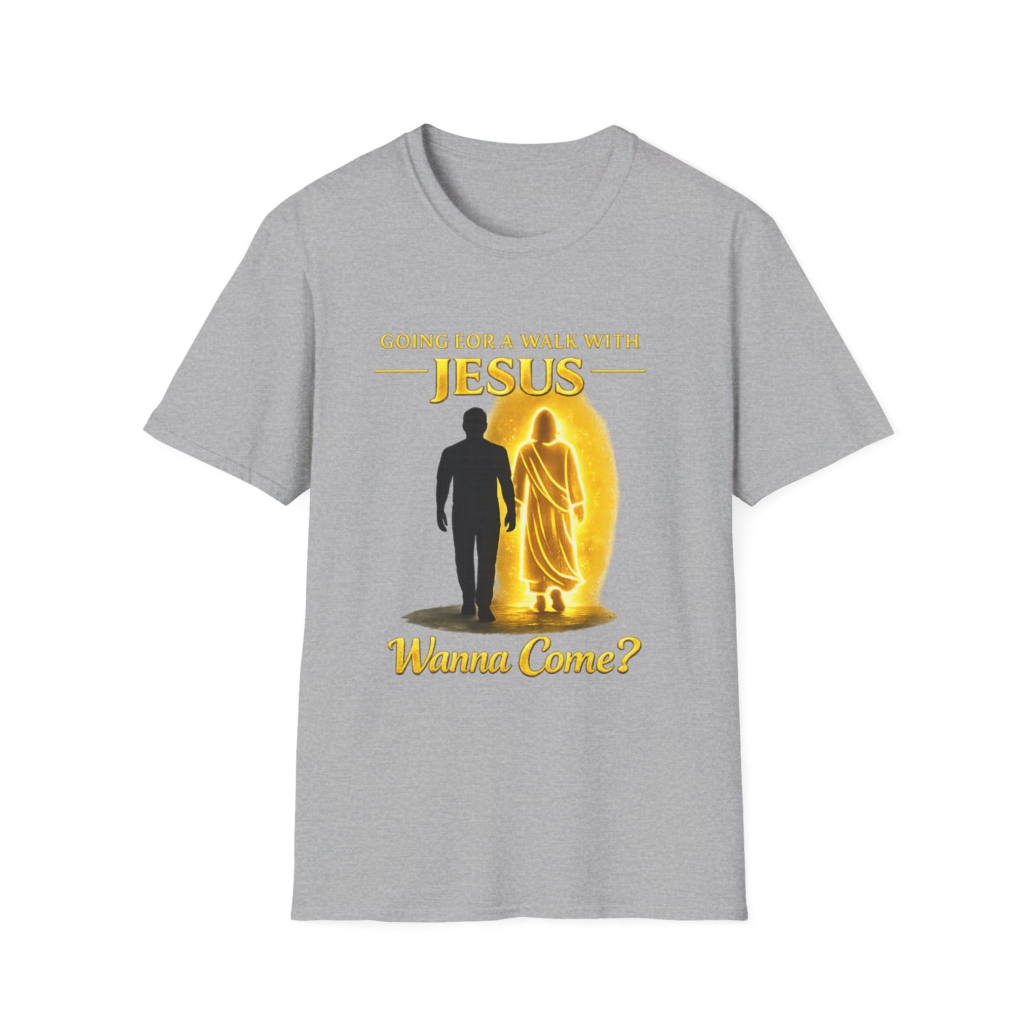 Going for a walk with Jesus T-Shirt – "Wanna Come?" Christian Faith Graphic Tee