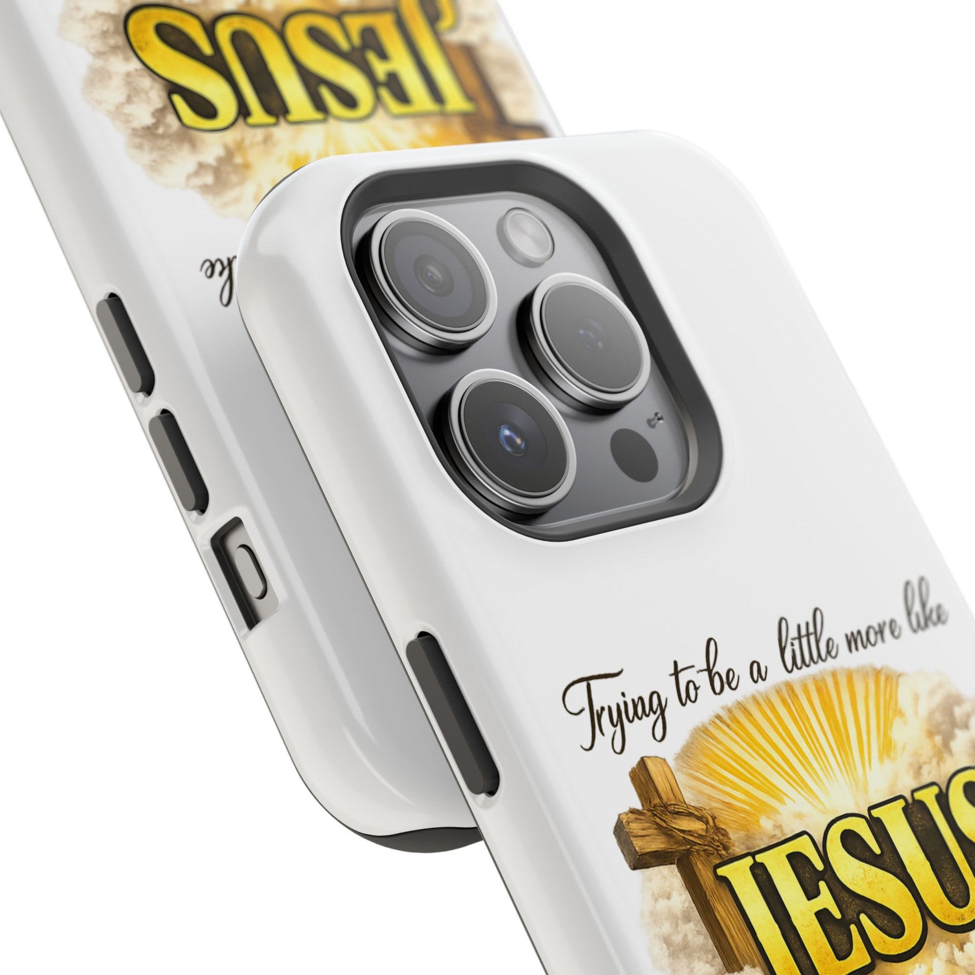Christian Quote Magnetic Phone Case — "Trying to be a Little More Jesus and a Little Less Like Me"