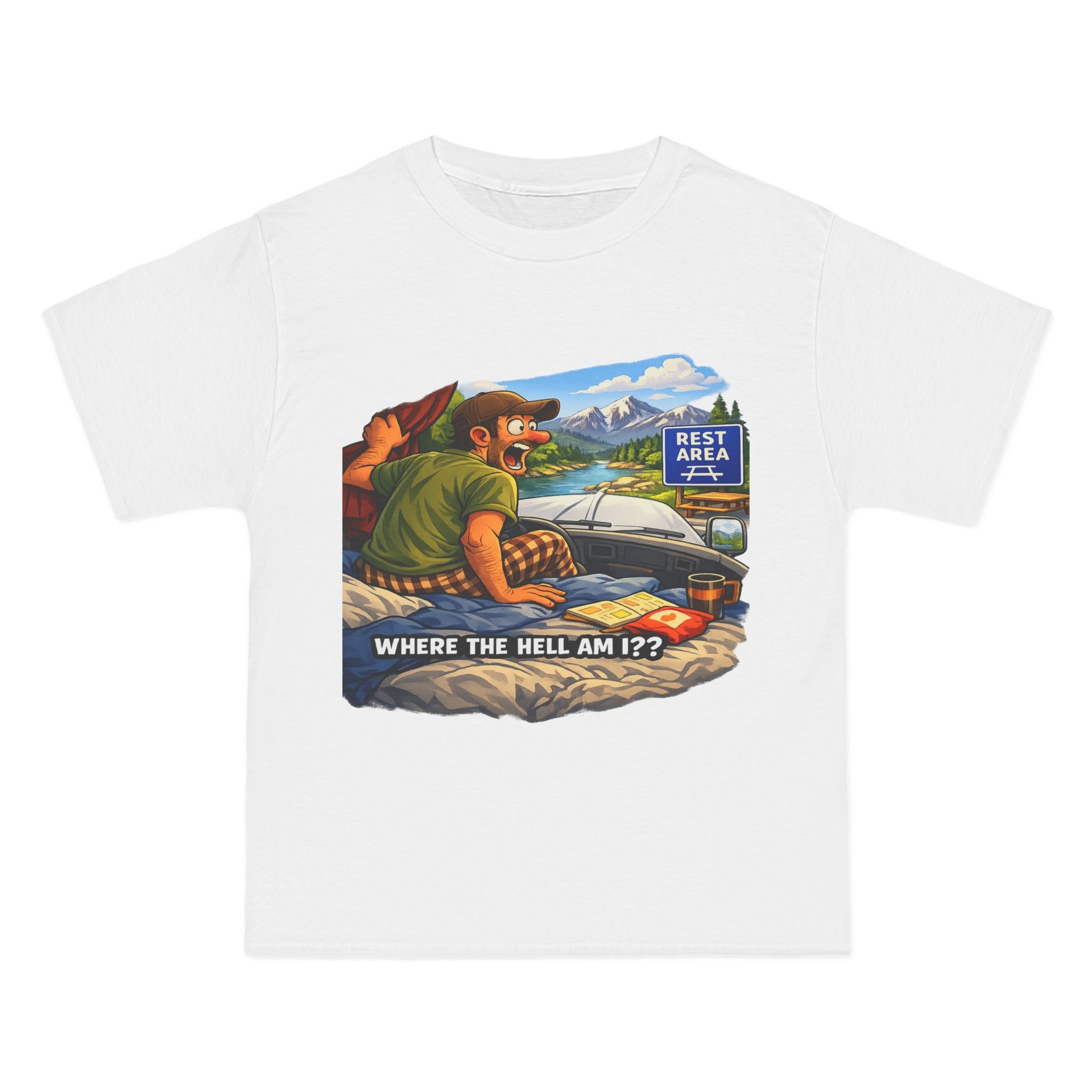 Big an Tall Graphic T-Shirt — "Where the Hell Am I??" Adventure Tee