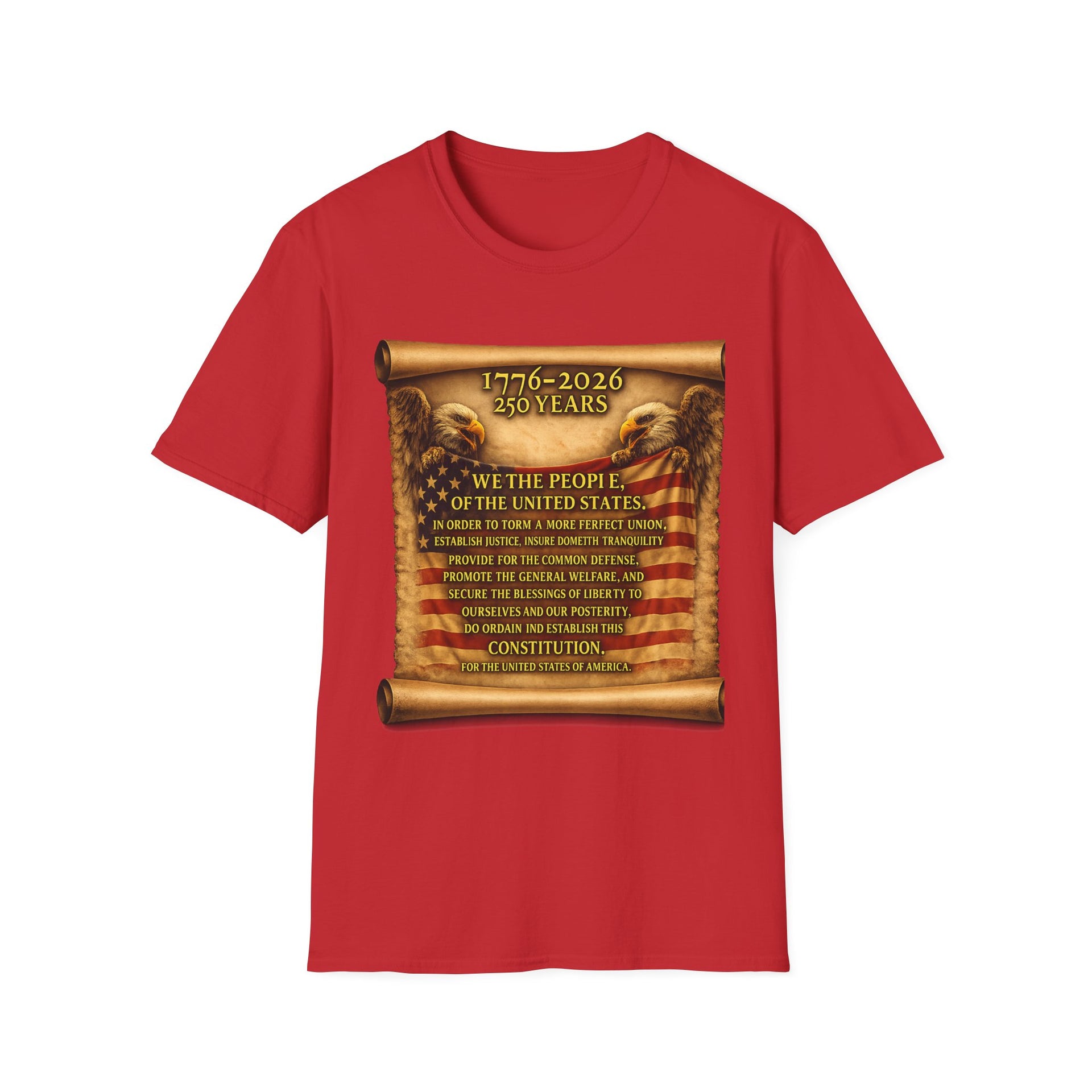 We the People T‑Shirt – 250 Years (1776–2026) American Flag & We The People Design