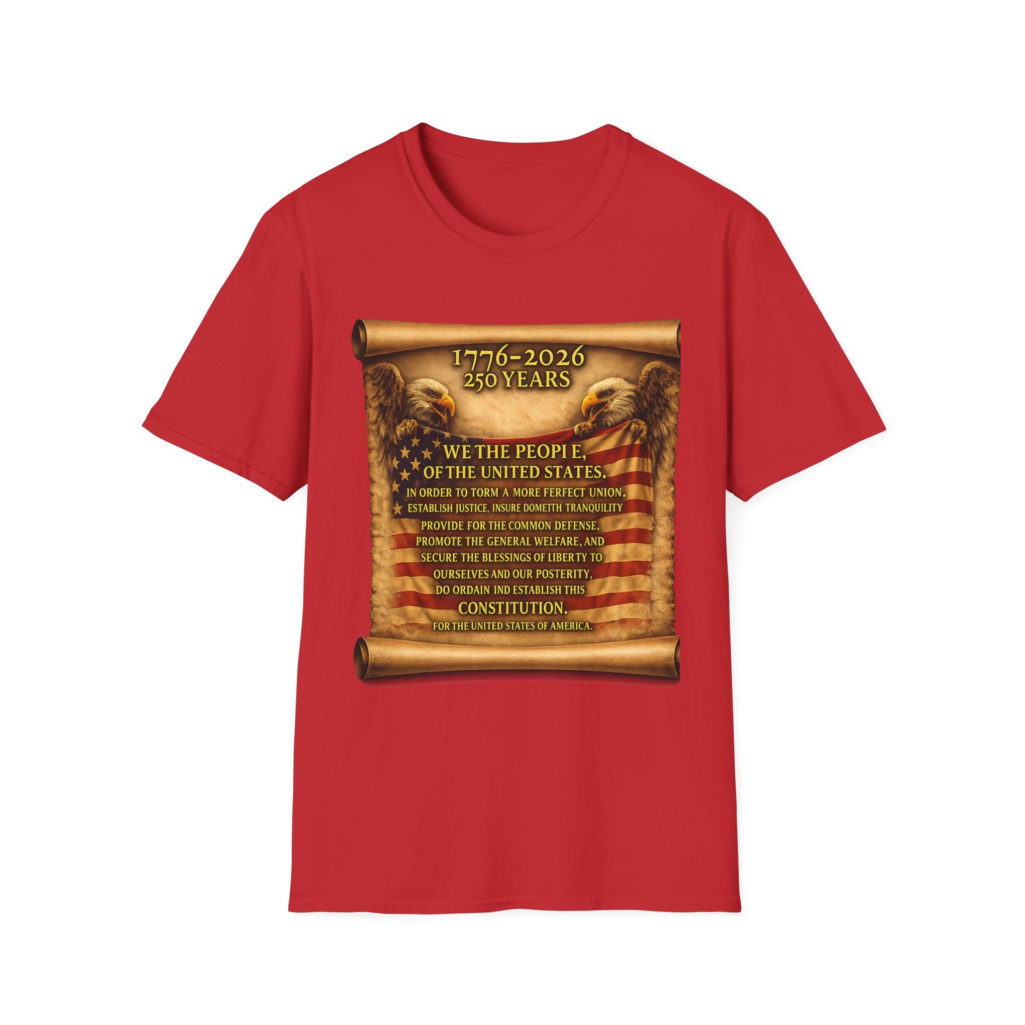 We the People T‑Shirt – 250 Years (1776–2026) American Flag & We The People Design