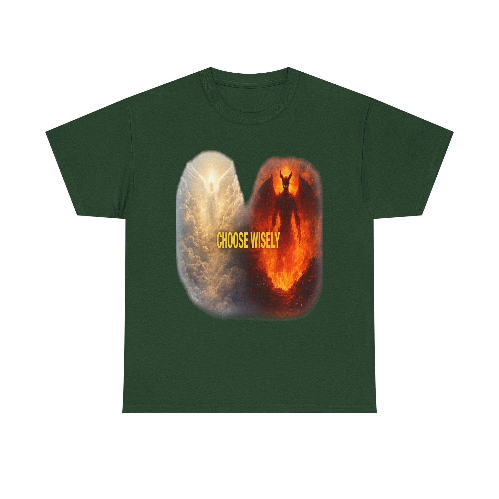 Choose Wisely Tee — Angel vs Demon Graphic T-Shirt