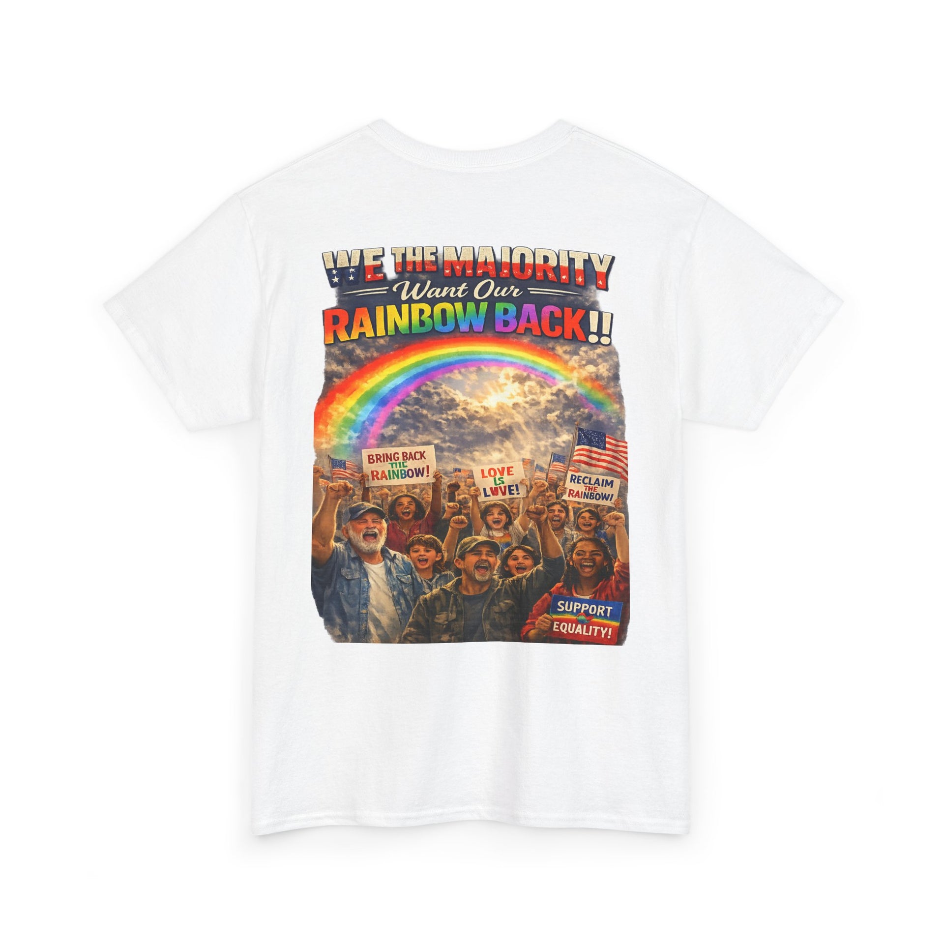 Trigger Warning Tee — We the Majority Rainbow Back Political Graphic T-Shirt