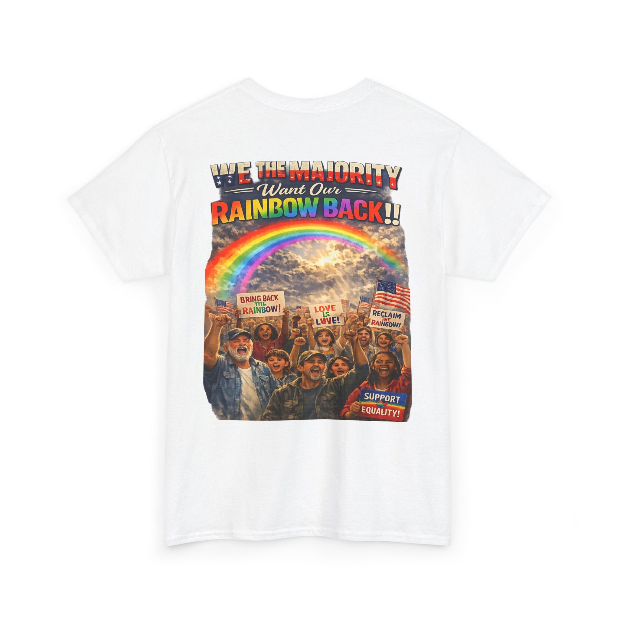 Trigger Warning Tee — We the Majority Rainbow Back Political Graphic T-Shirt