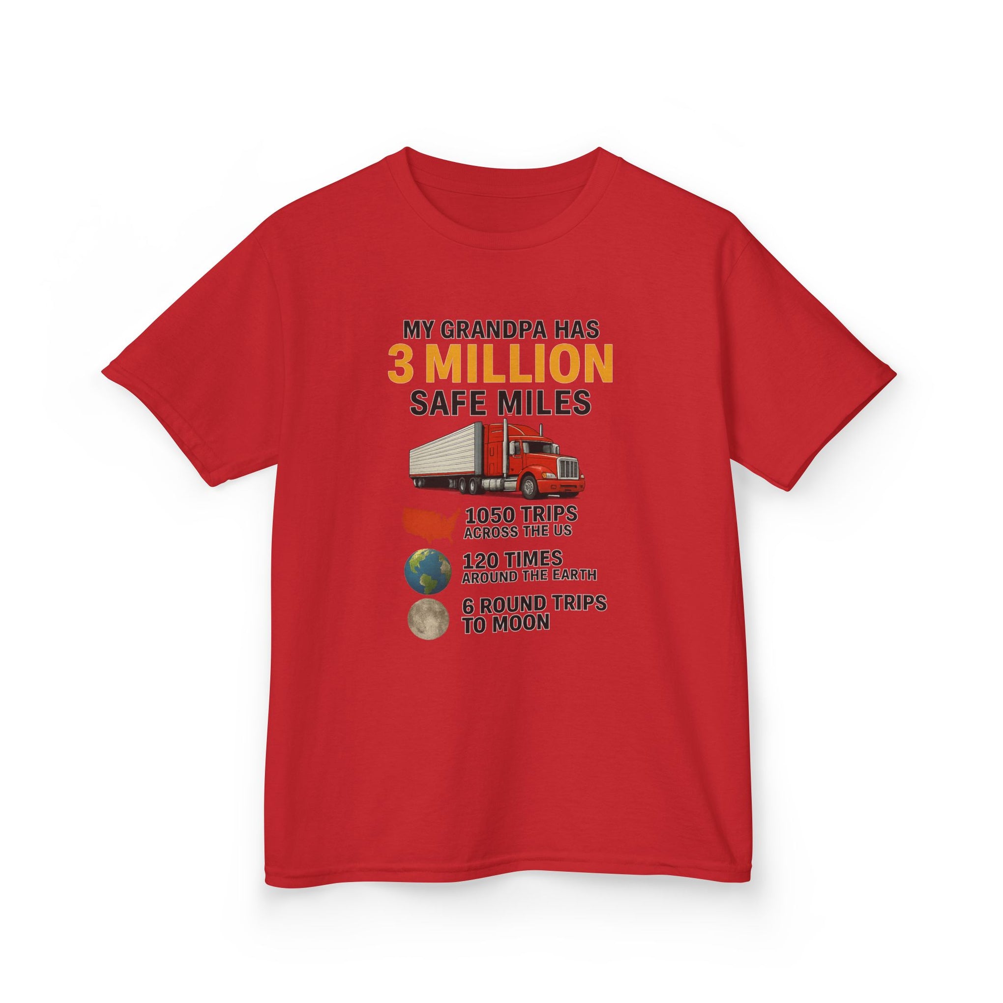 Kids Tee — “My Grandpa Has 3 Million Safe Miles” Graphic Shirt