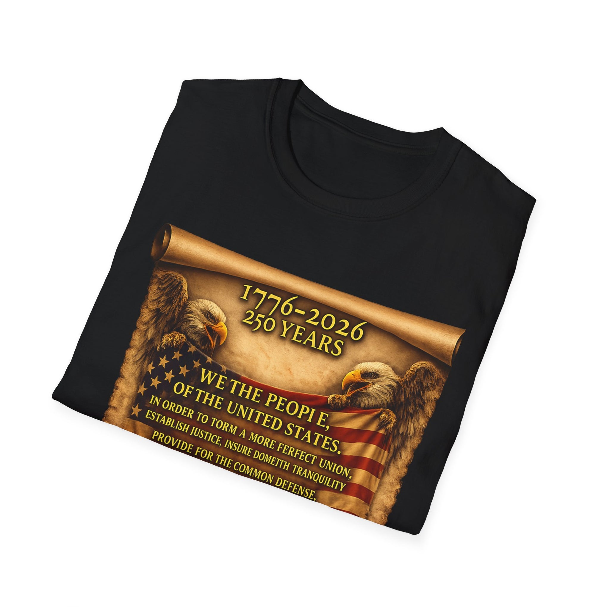 We the People T‑Shirt – 250 Years (1776–2026) American Flag & We The People Design