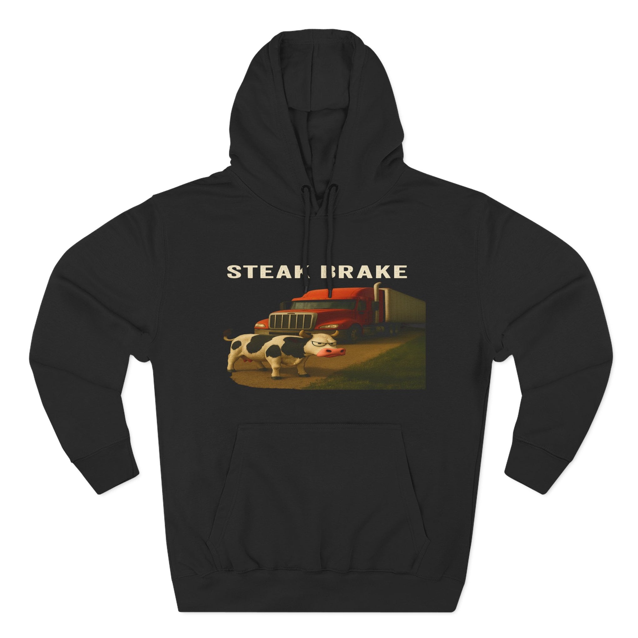 "Steak Brake" Three-Panel Fleece Hoodie