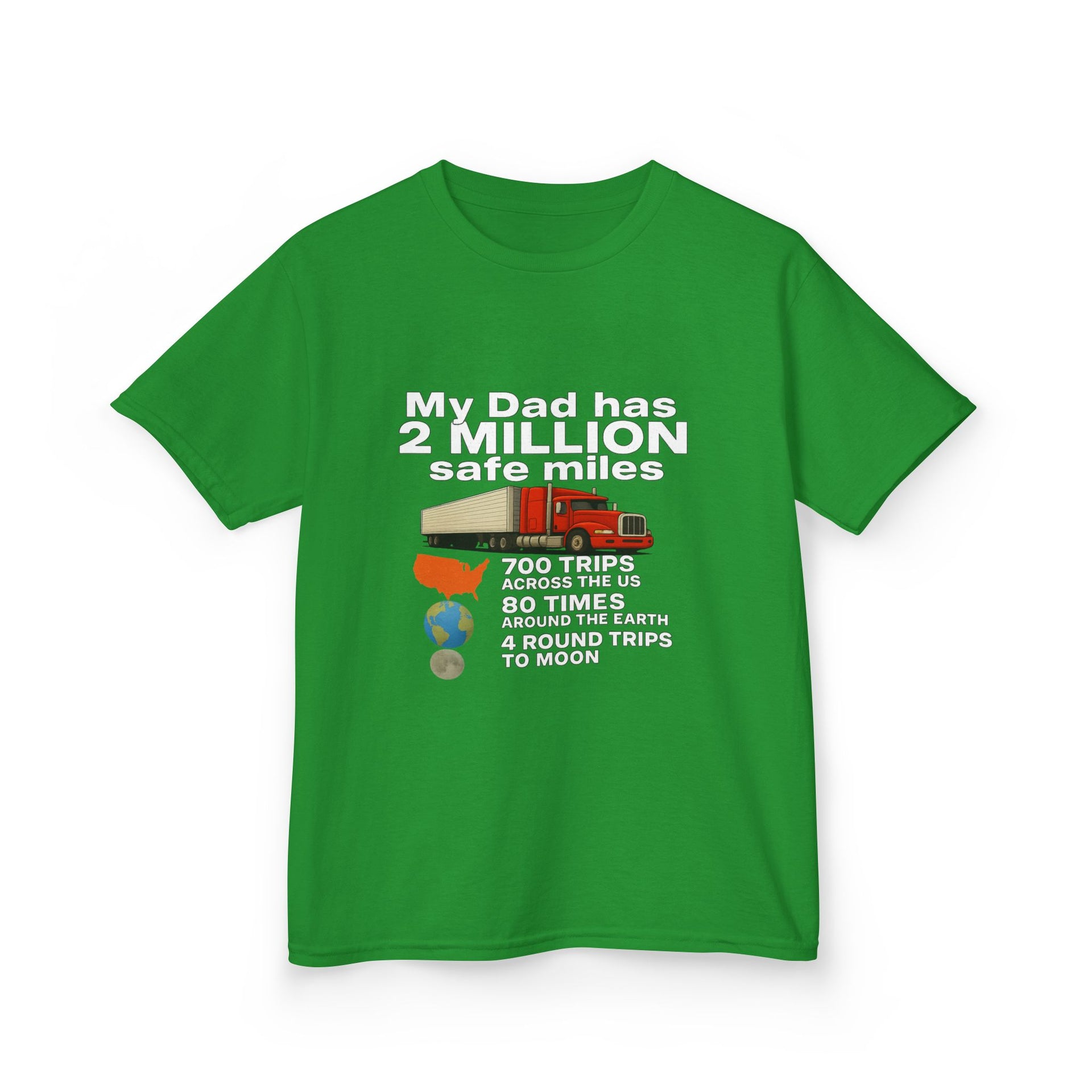 Kids Tee — "My Dad Has 2 Million Safe Miles" Funny Road Trip Travel Shirt