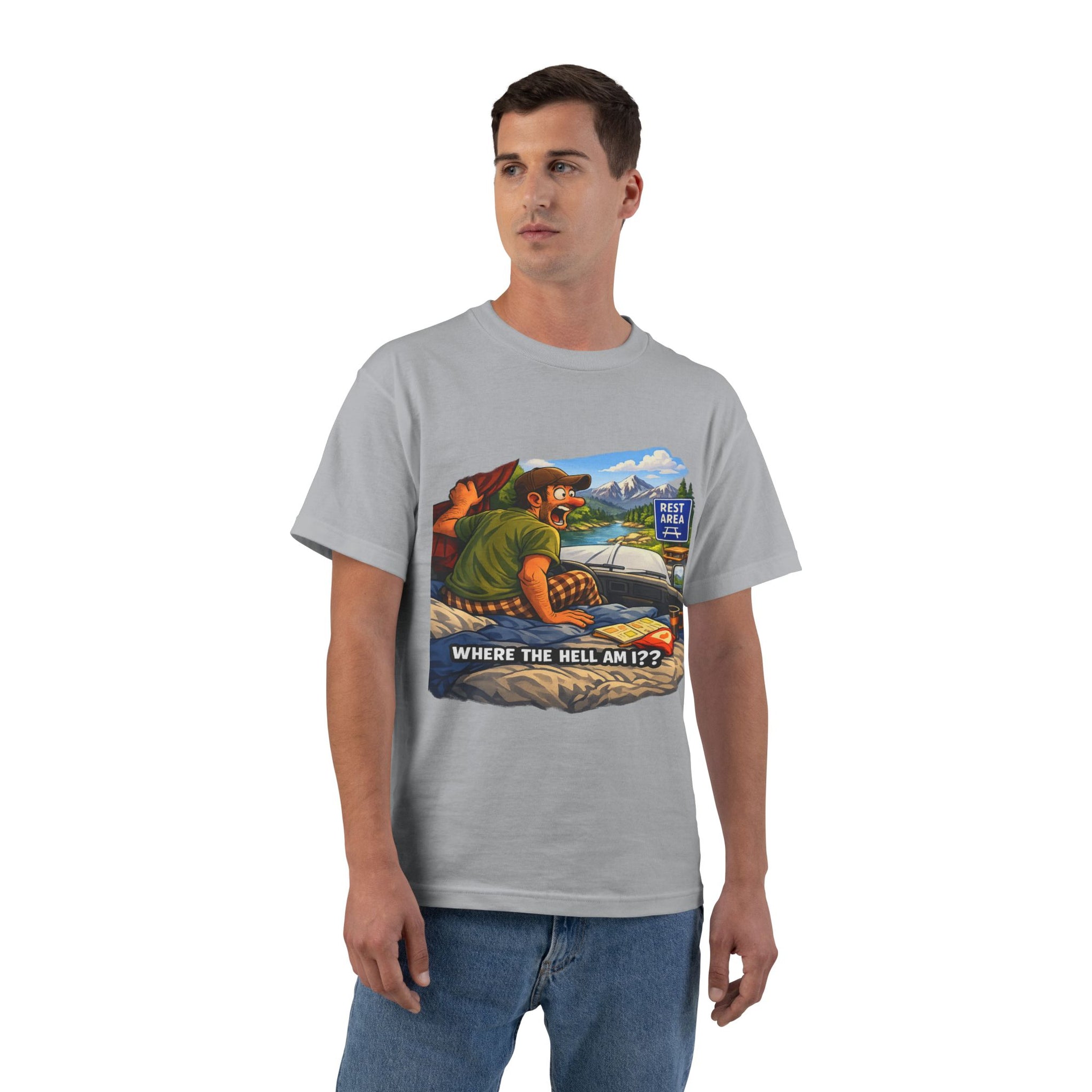Big an Tall Graphic T-Shirt — "Where the Hell Am I??" Adventure Tee